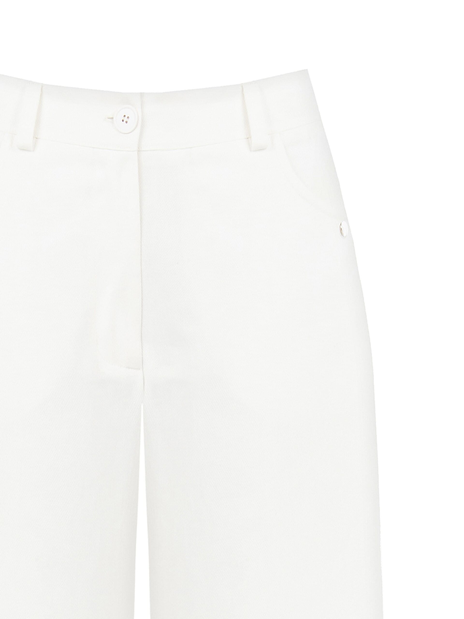 Pantaloni Larghi Cropped In Denim Con Elastico Dietro Rinascimento