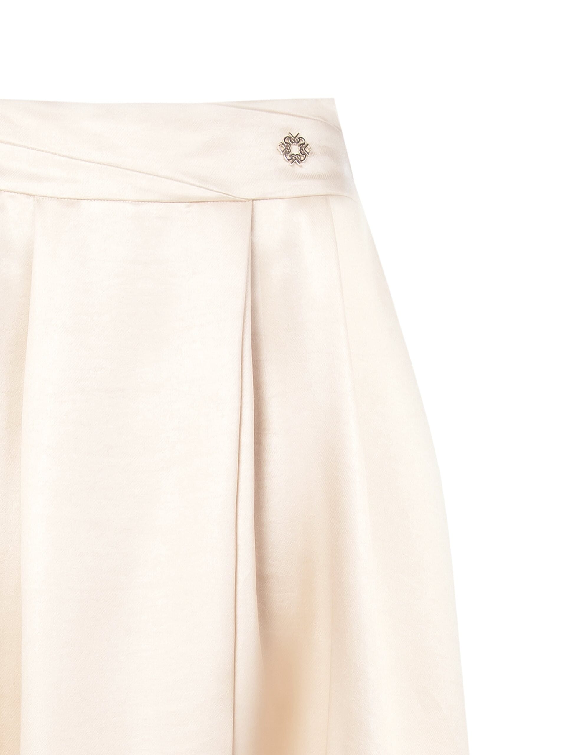 Gonna Lunga A Ruota In Raso Metallizzato Con Spacco Rinascimento