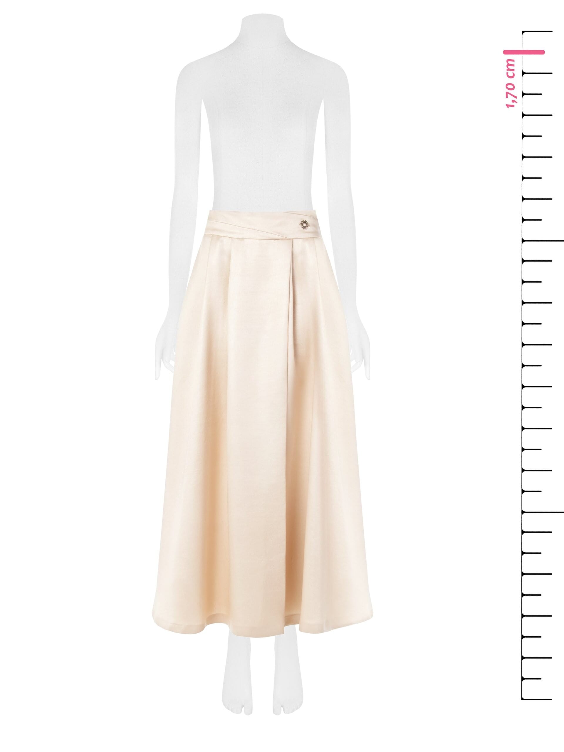 Gonna Lunga A Ruota In Raso Metallizzato Con Spacco Rinascimento