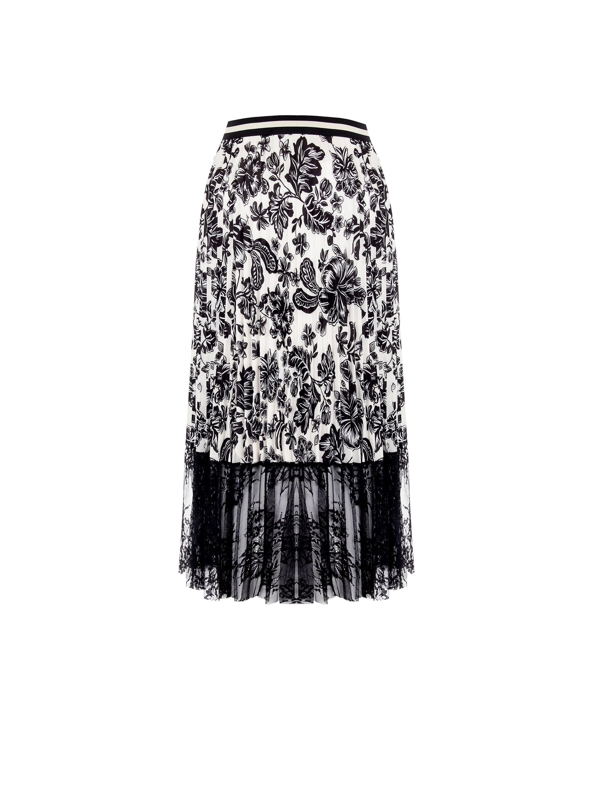 Gonna Midi Plissé Con Pizzo Rinascimento