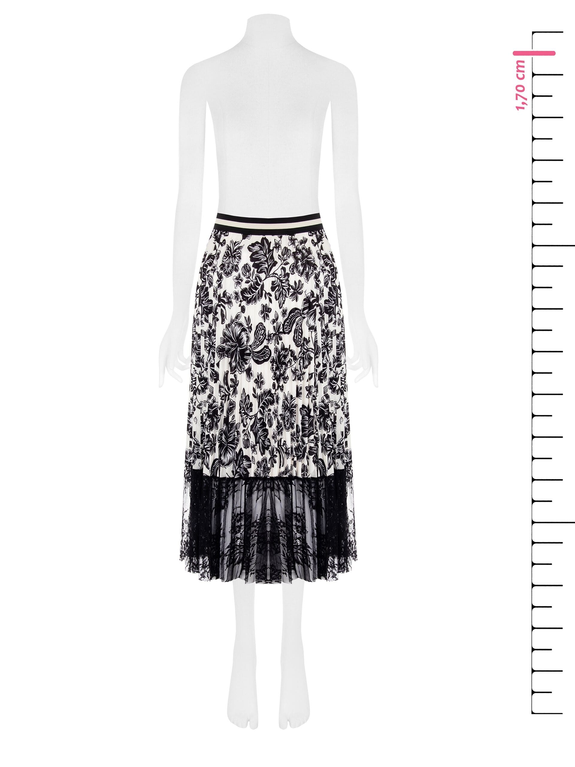 Gonna Midi Plissé Con Pizzo Rinascimento