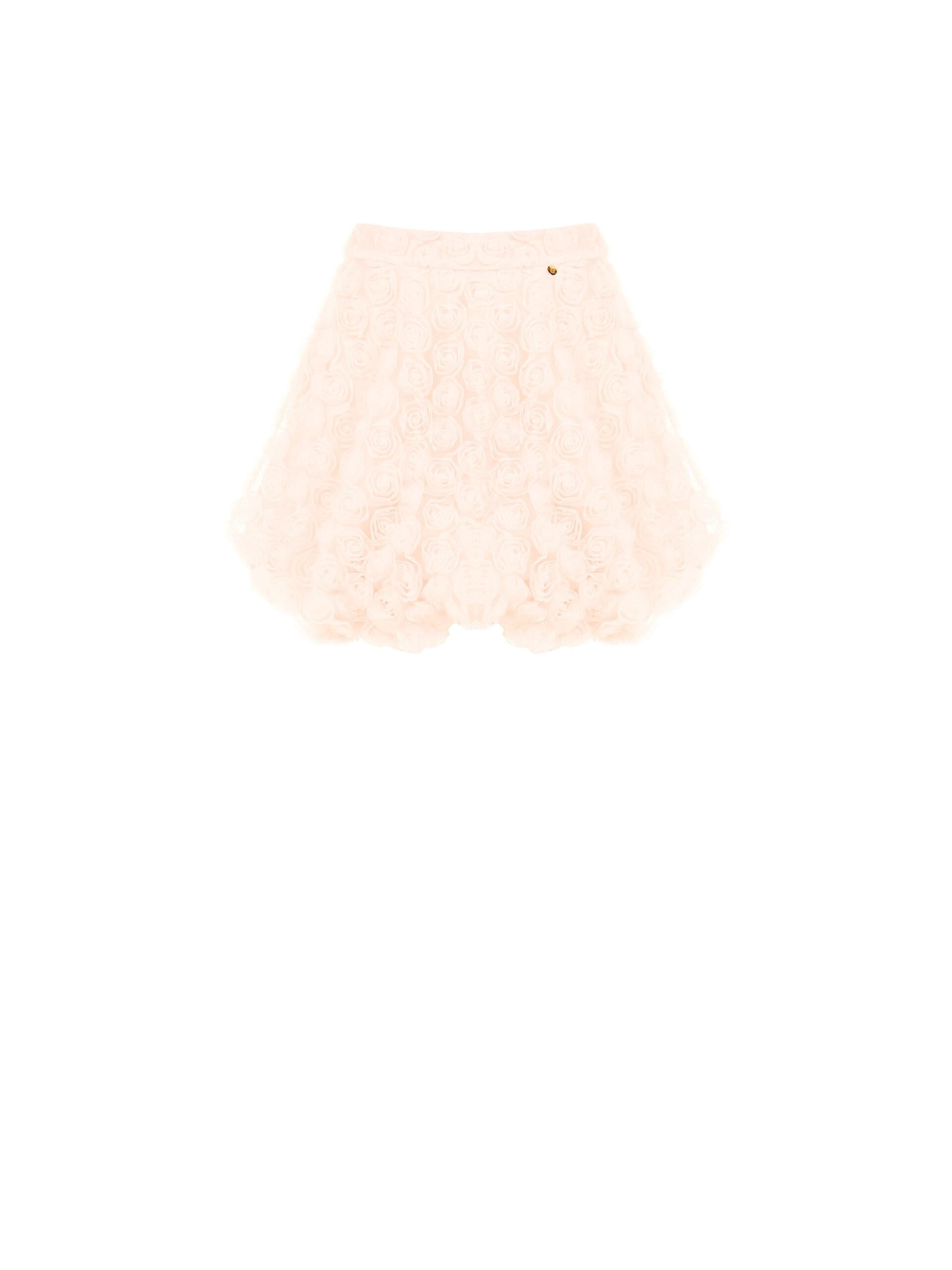 Minigonna A Palloncino Con Delicate Rose In Tulle Effetto Tridimensionale Rinascimento