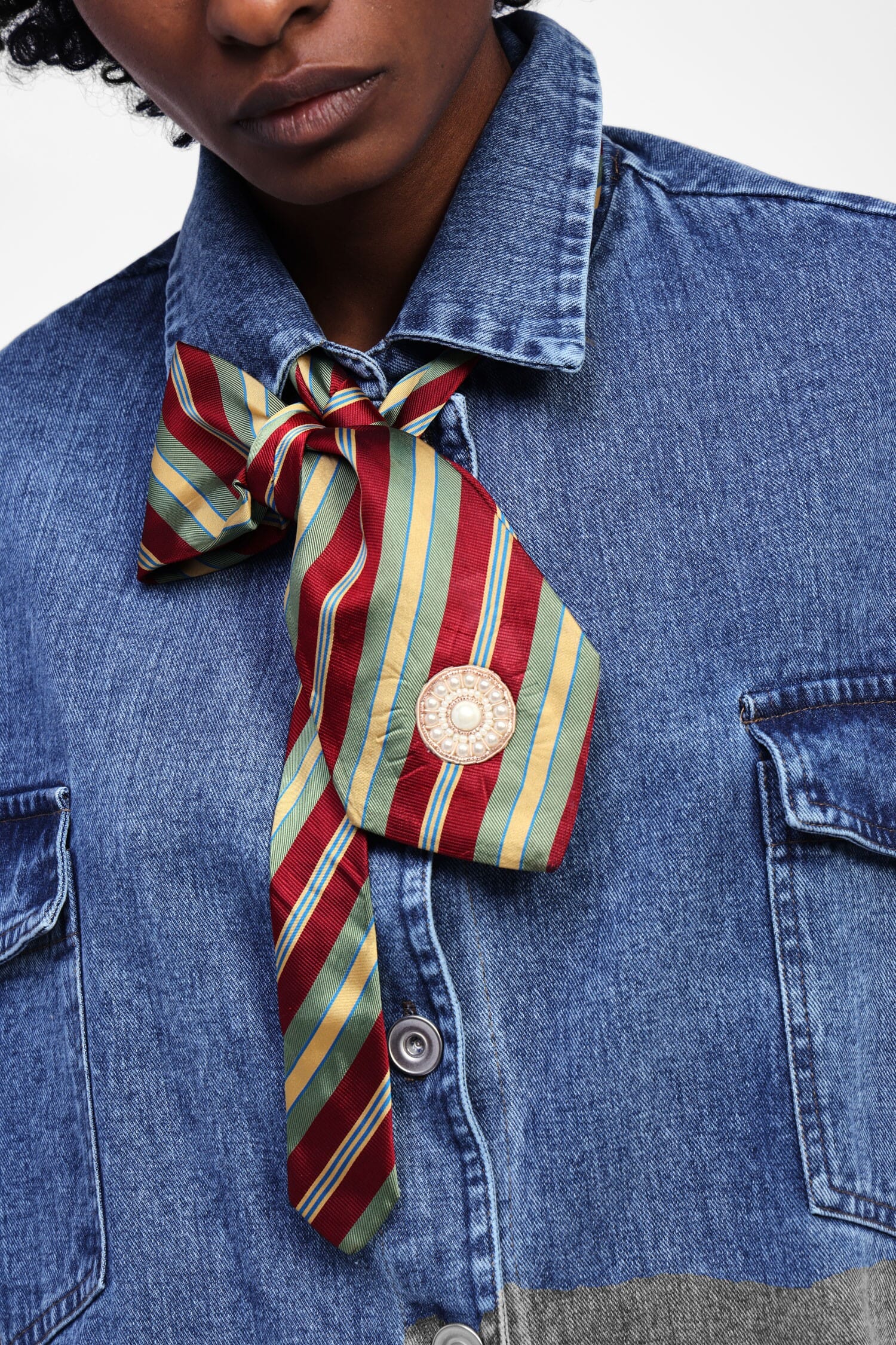 Camicia Di Jeans Con Cravatta E Tasche Dixie