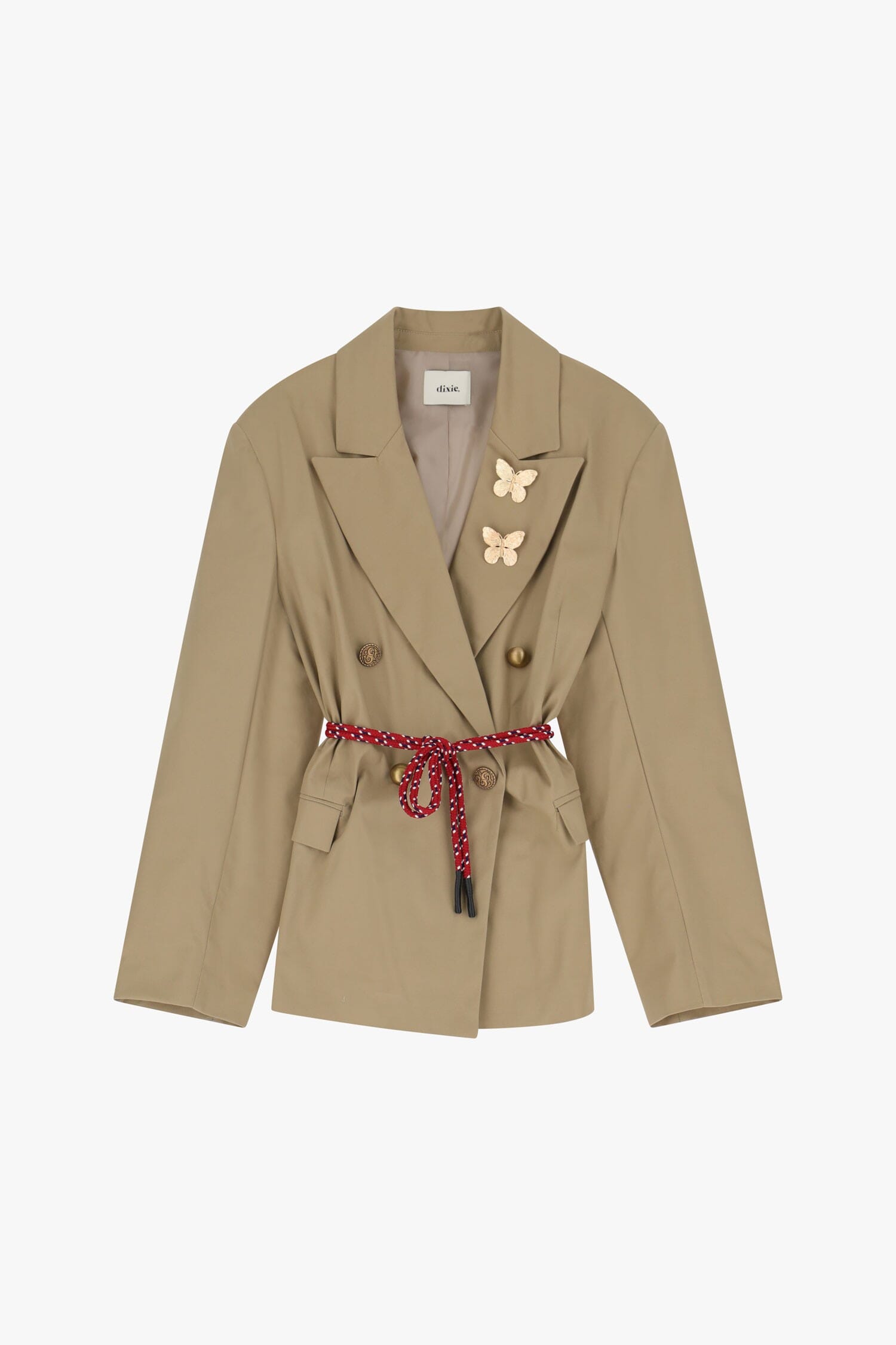 Double Breasted Blazer With Belt And Dixie Pins