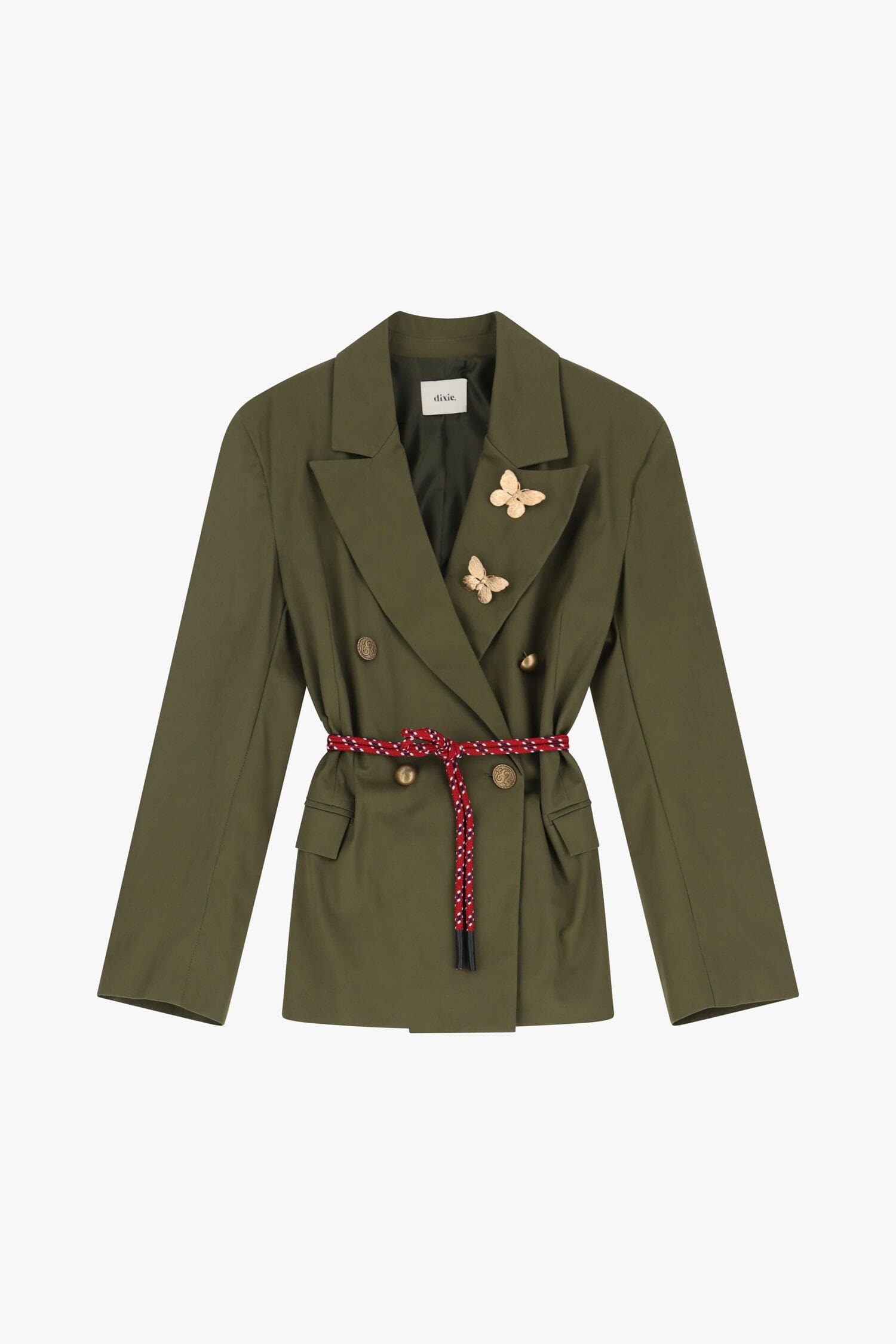 Double Breasted Blazer With Belt And Dixie Pins