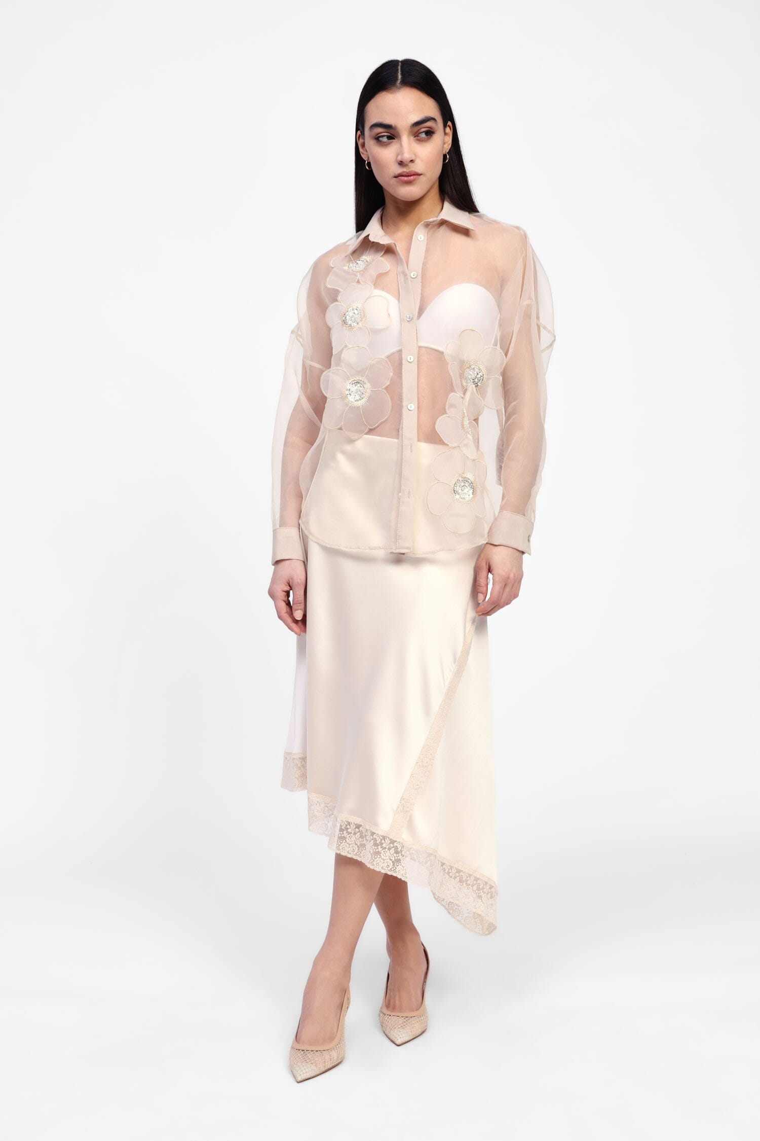 Gonna Asimmetrica Con Bordo In Pizzo Dixie