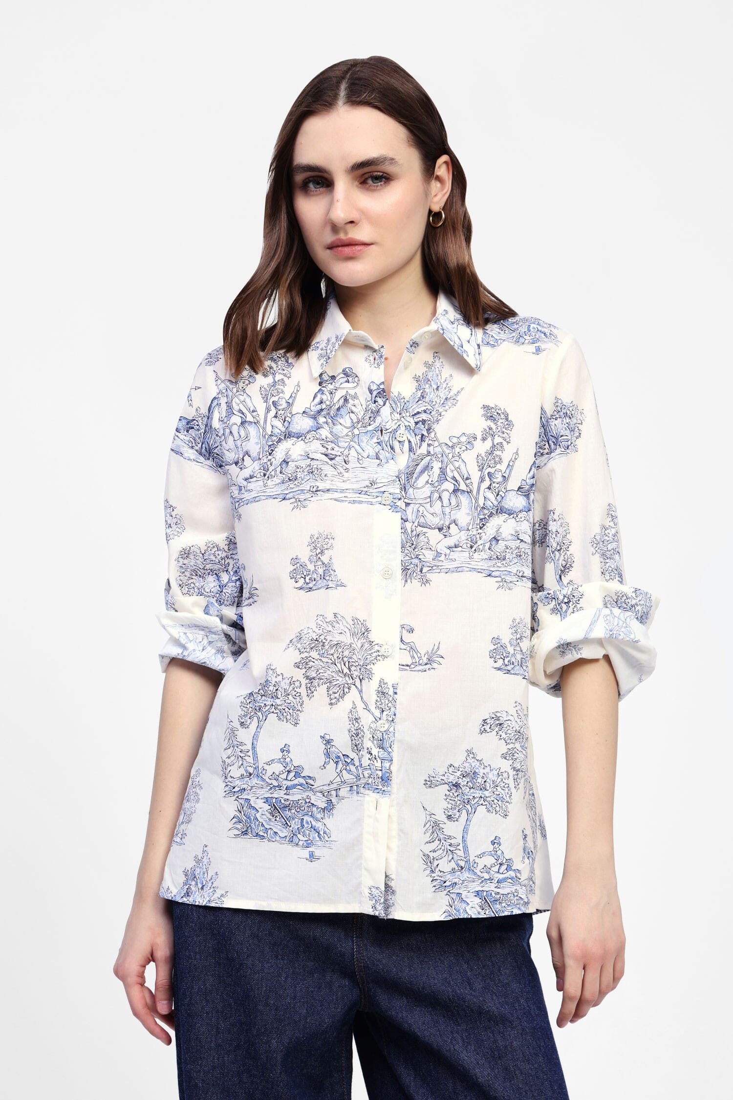 Camicia Stampata Con Nodo Frontale Dixie