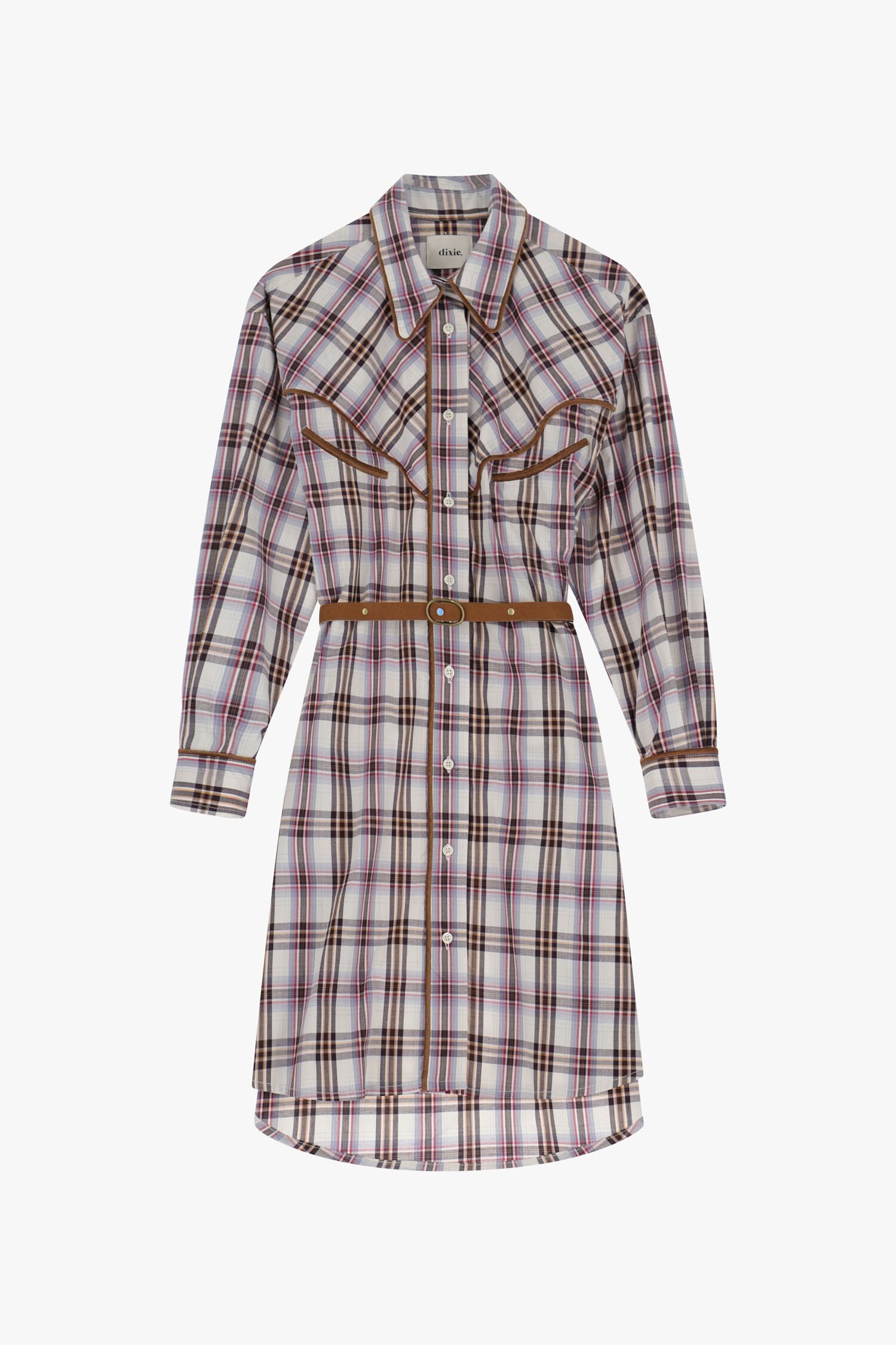 Vestito Chemisier A Quadri Con Cintura Dixie