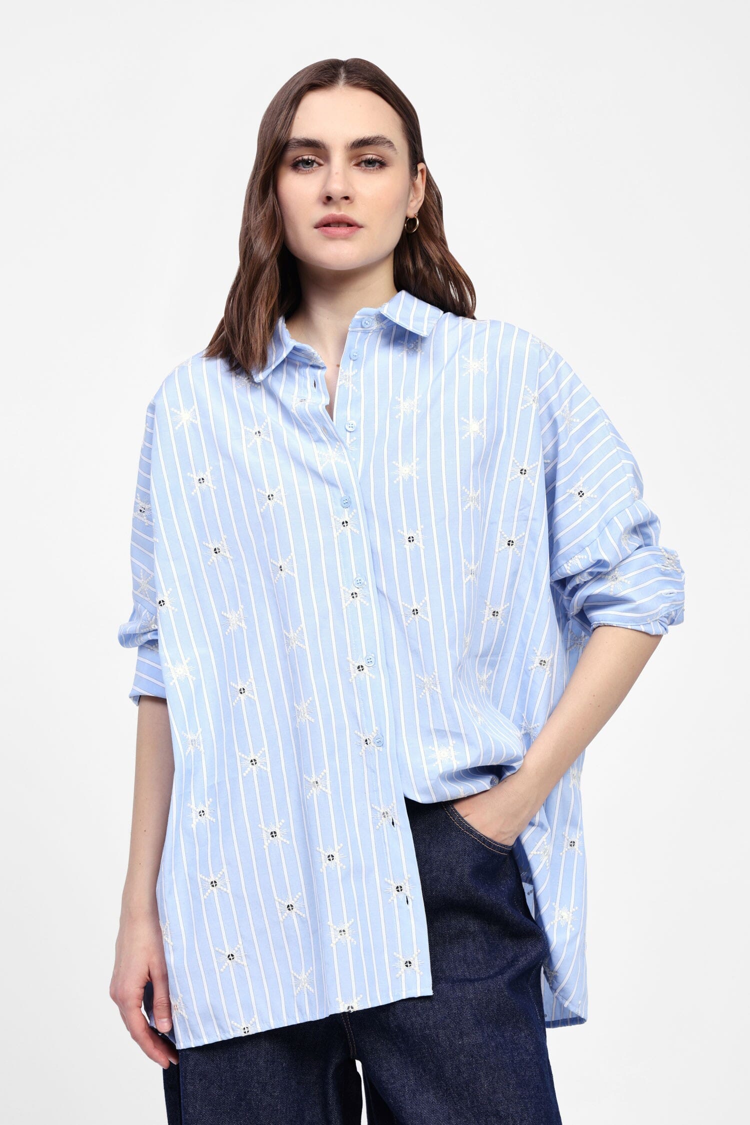 Camicia A Righe Con Dettagli Specchi Dixie