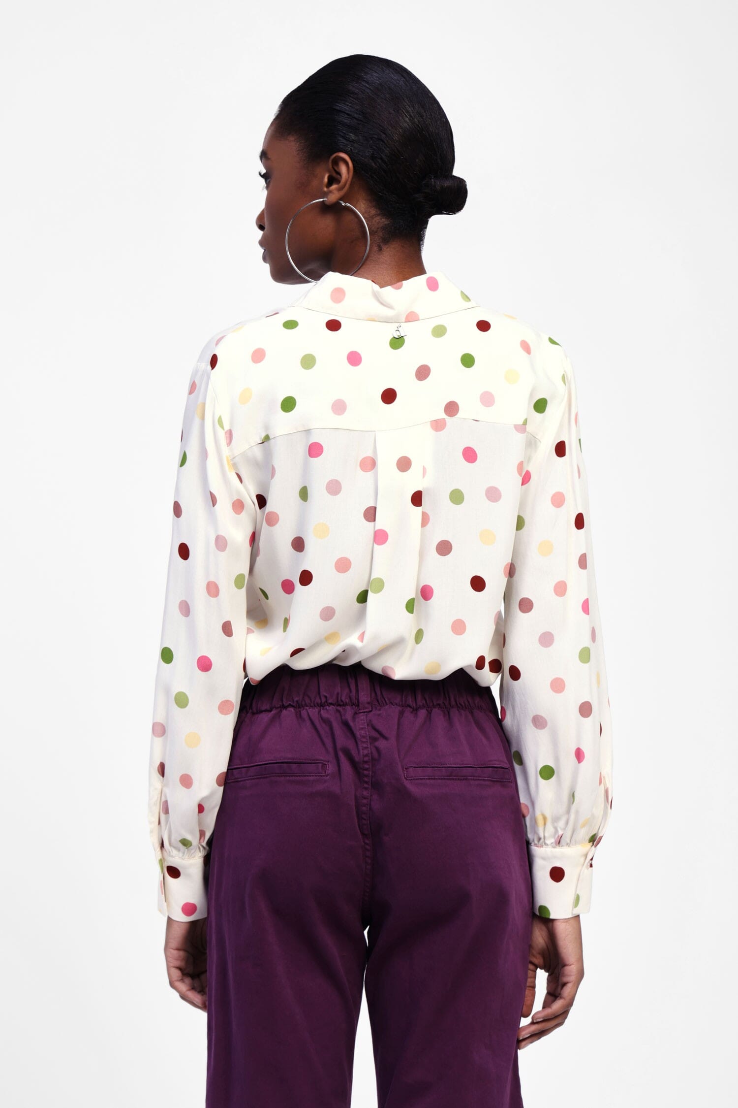 Camicia A Pois Con Bottoni Dixie