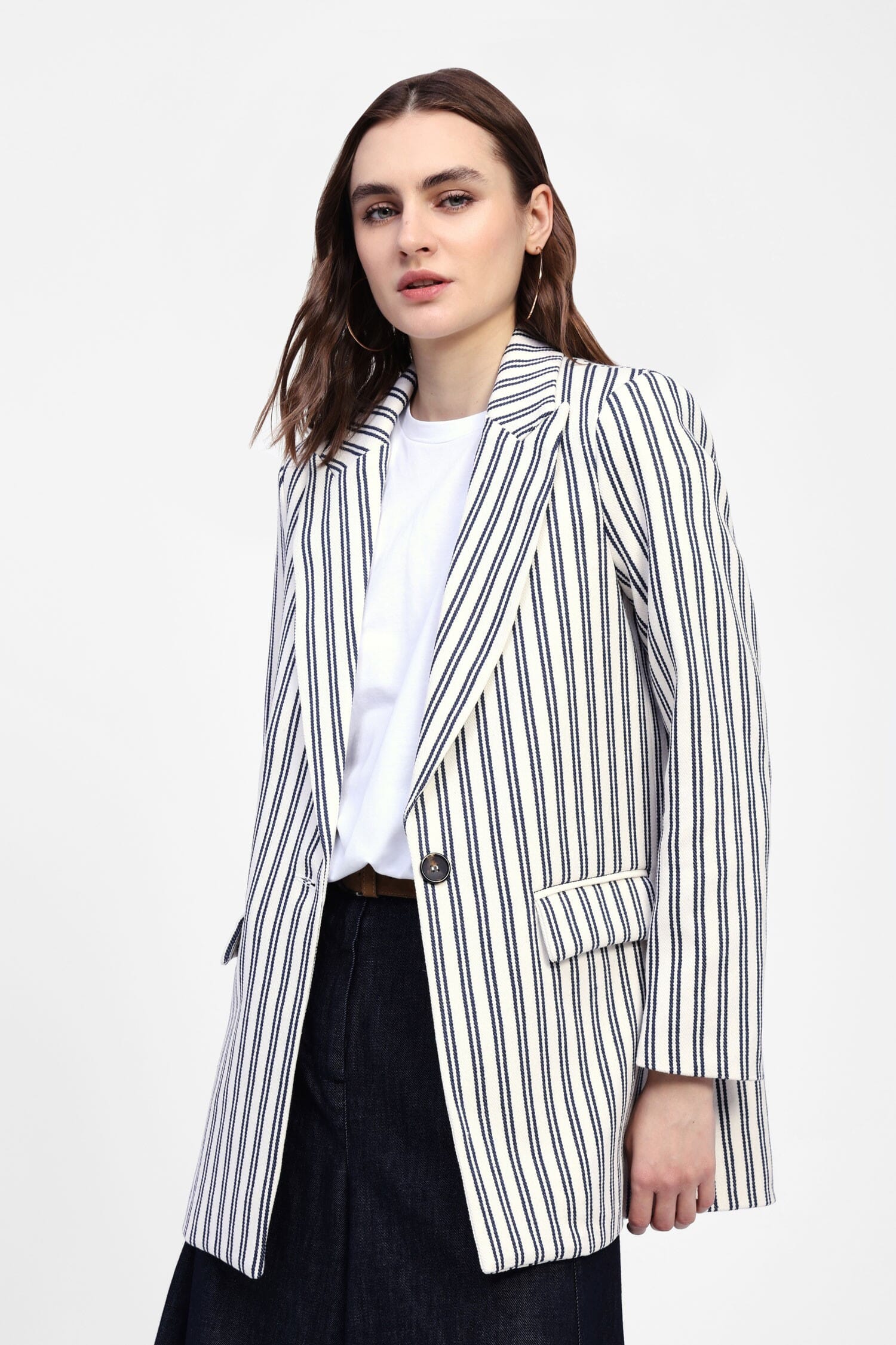 Blazer A Righe Con Tasche Dixie