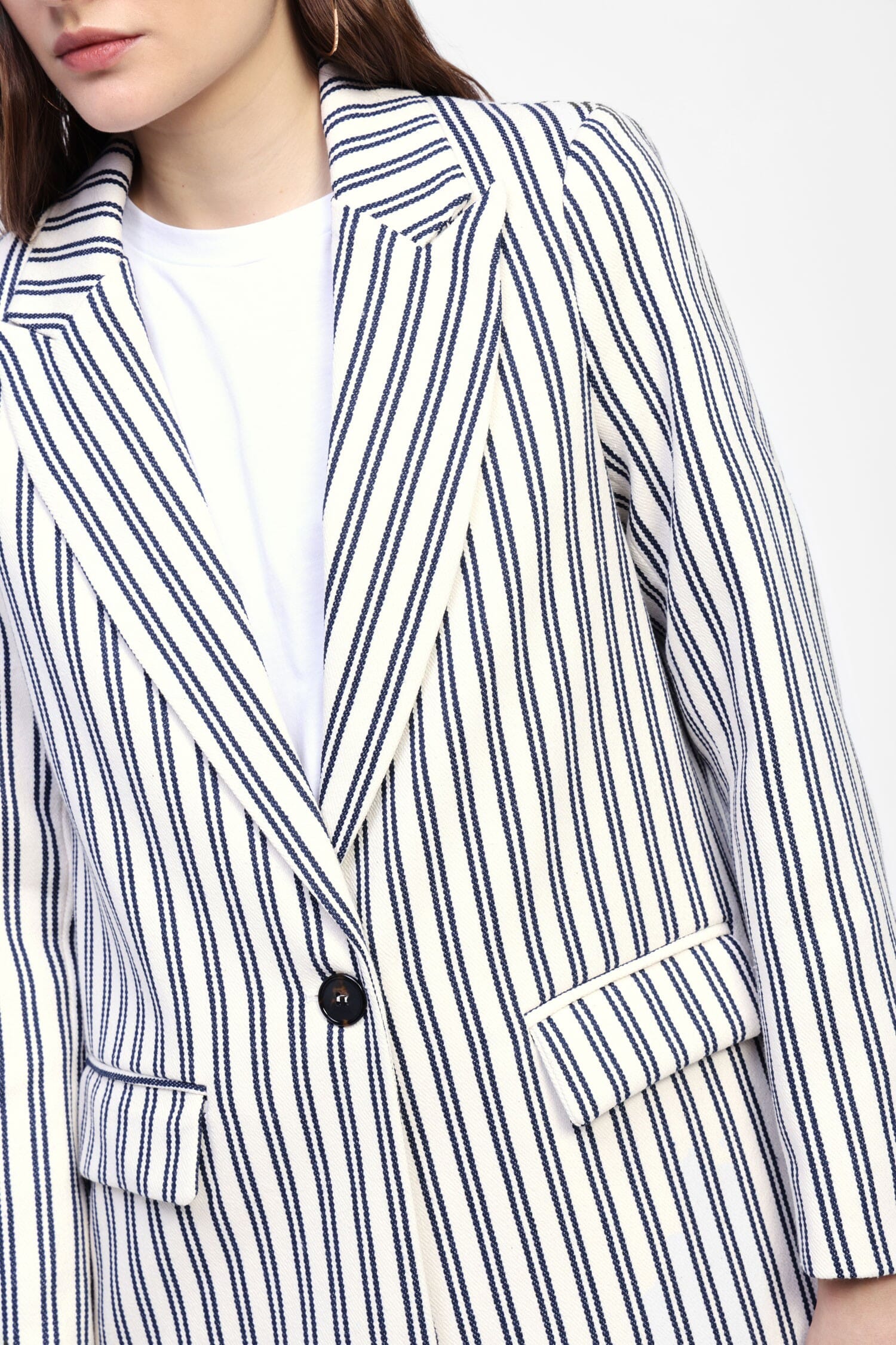 Blazer A Righe Con Tasche Dixie