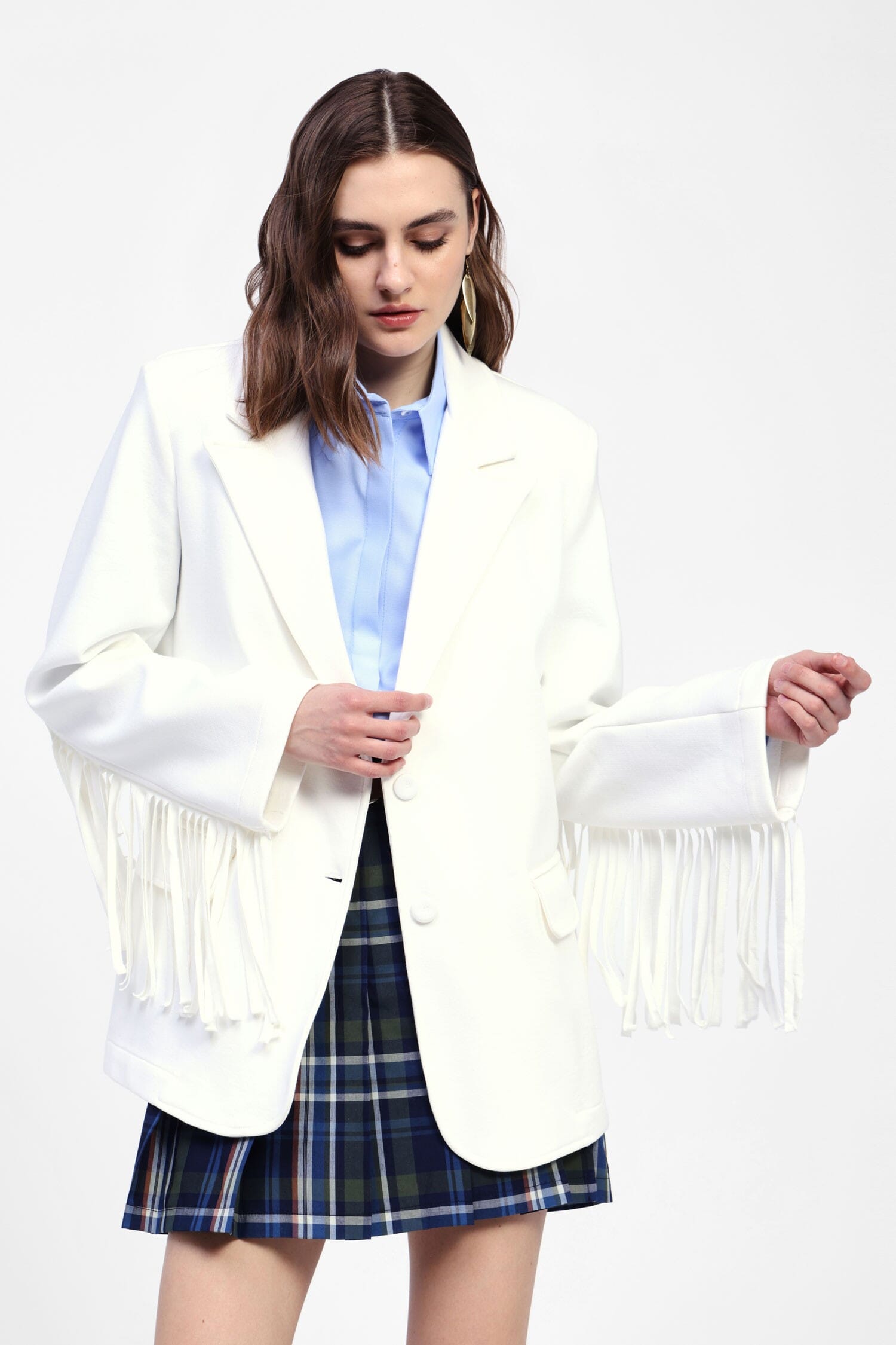 Blazer In Felpa Con Frange Decorative Dixie