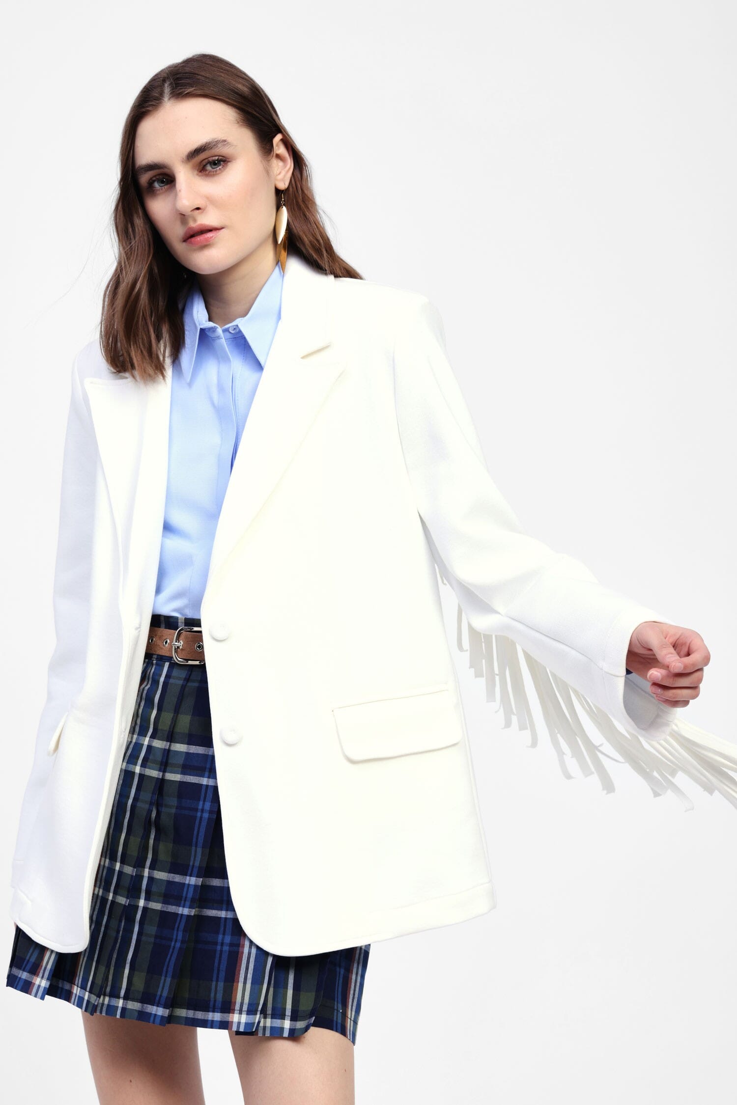 Blazer In Felpa Con Frange Decorative Dixie