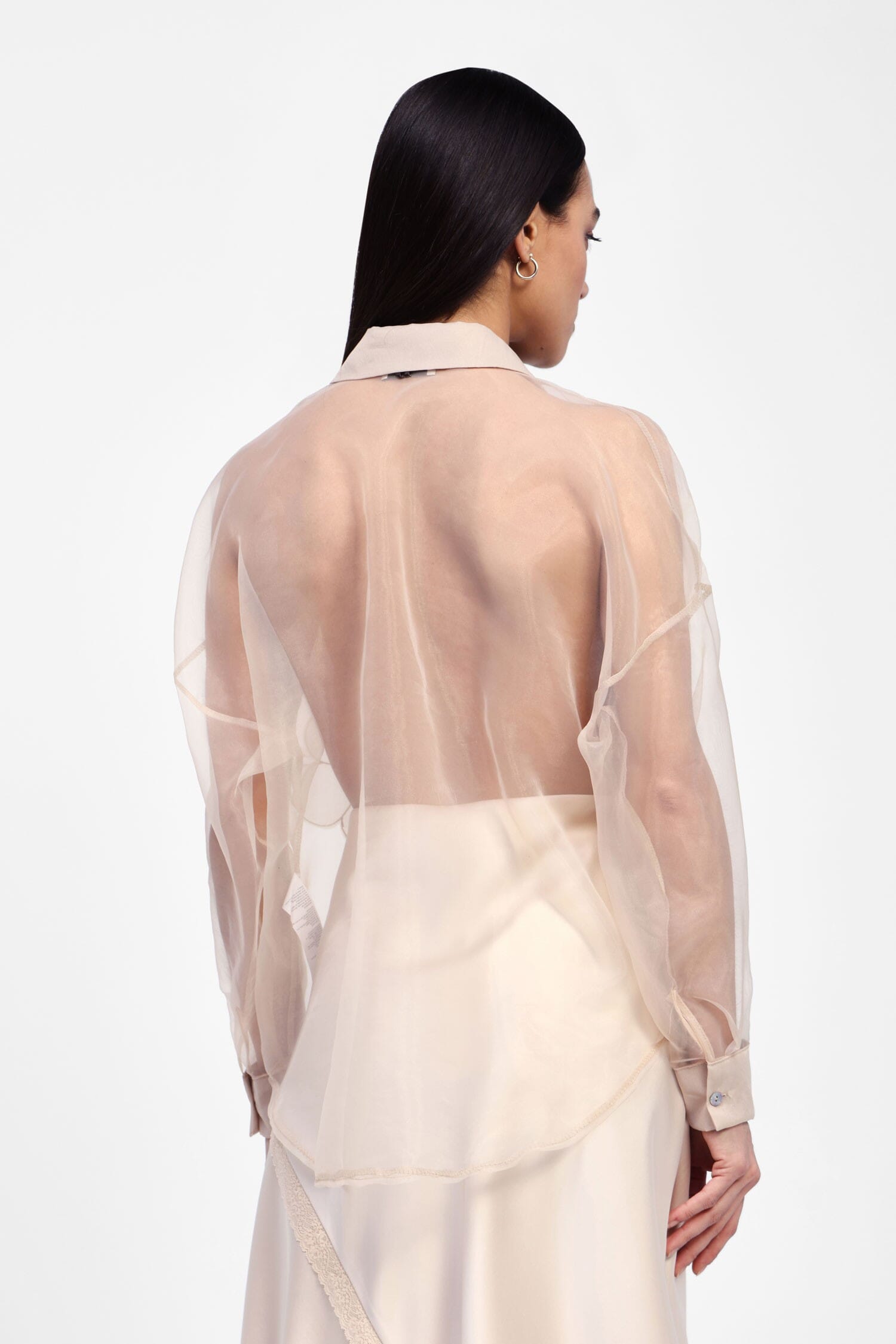 Transparent Shirt With Decorative Flowers Dixie