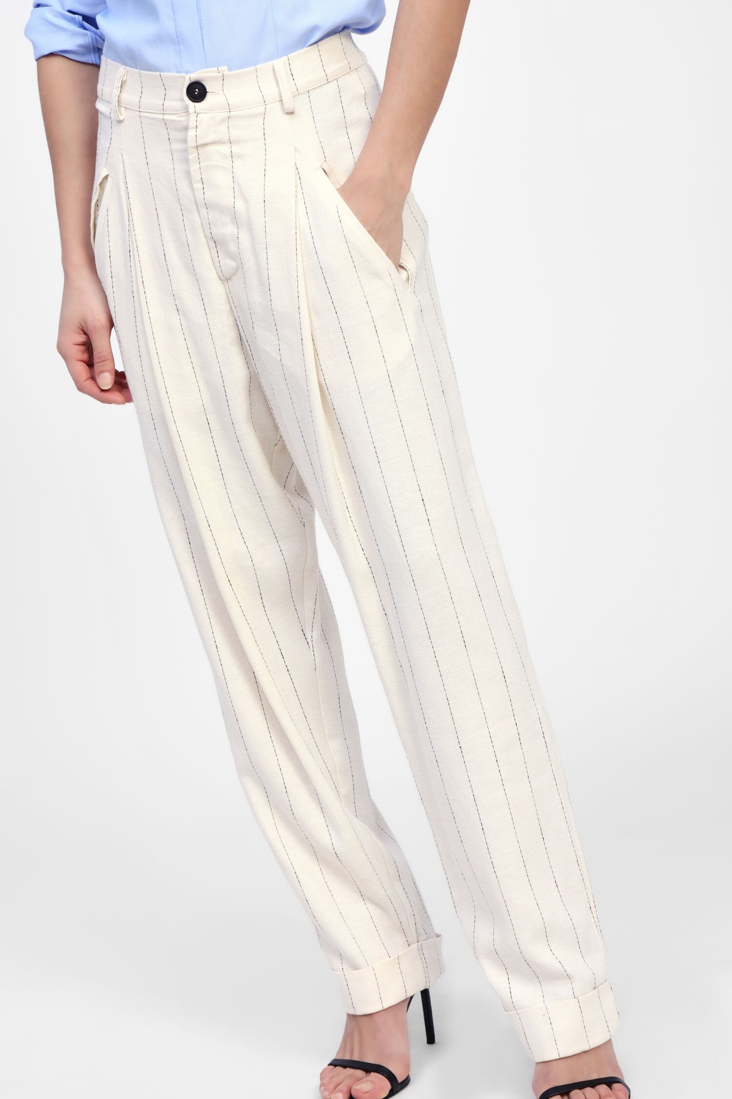 Pantalon large à rayures verticales Dixie