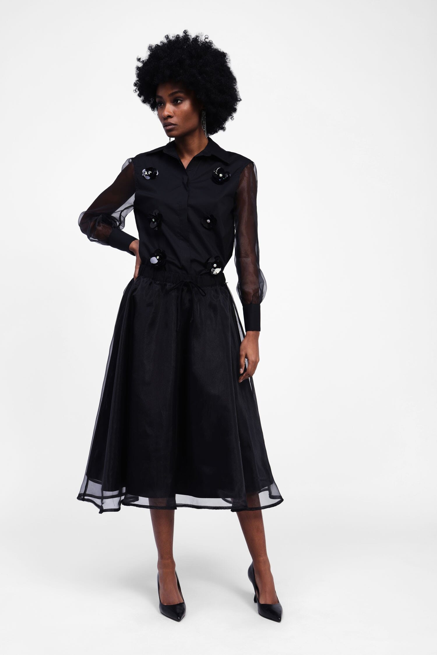 Jupe moyenne Dixie avec couches transparentes