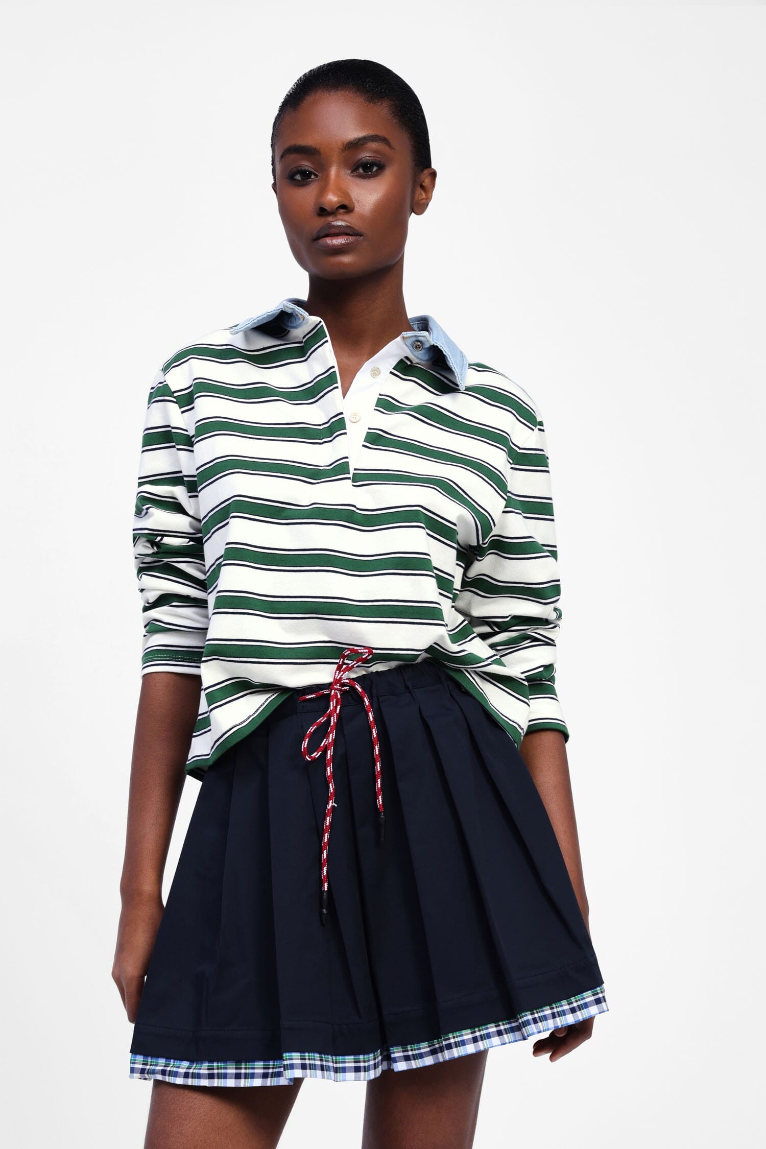 Gonna Corta A Pieghe Con Coulisse E Bordo Dixie