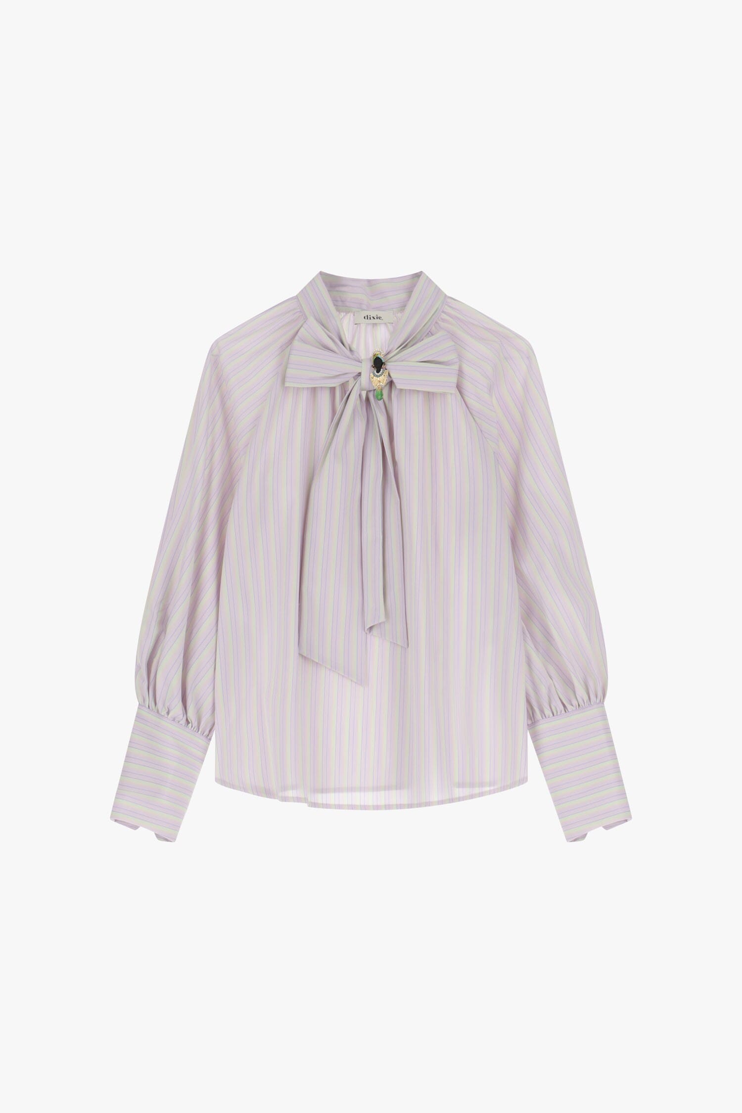 Camicia A Righe Con Fiocco E Spilla Dixie