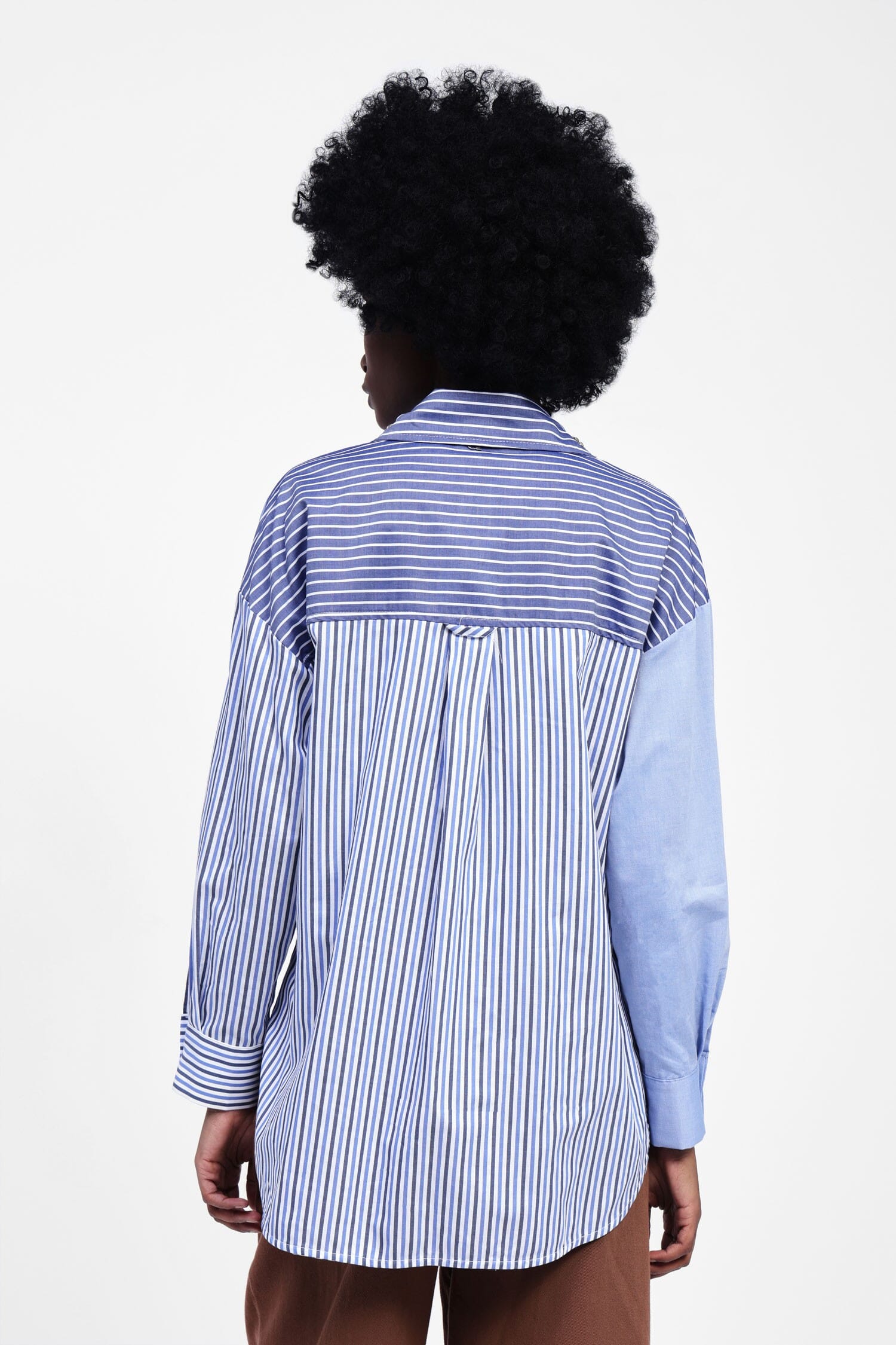 Camicia A Righe Patchwork Con Colletto Decorato Dixie