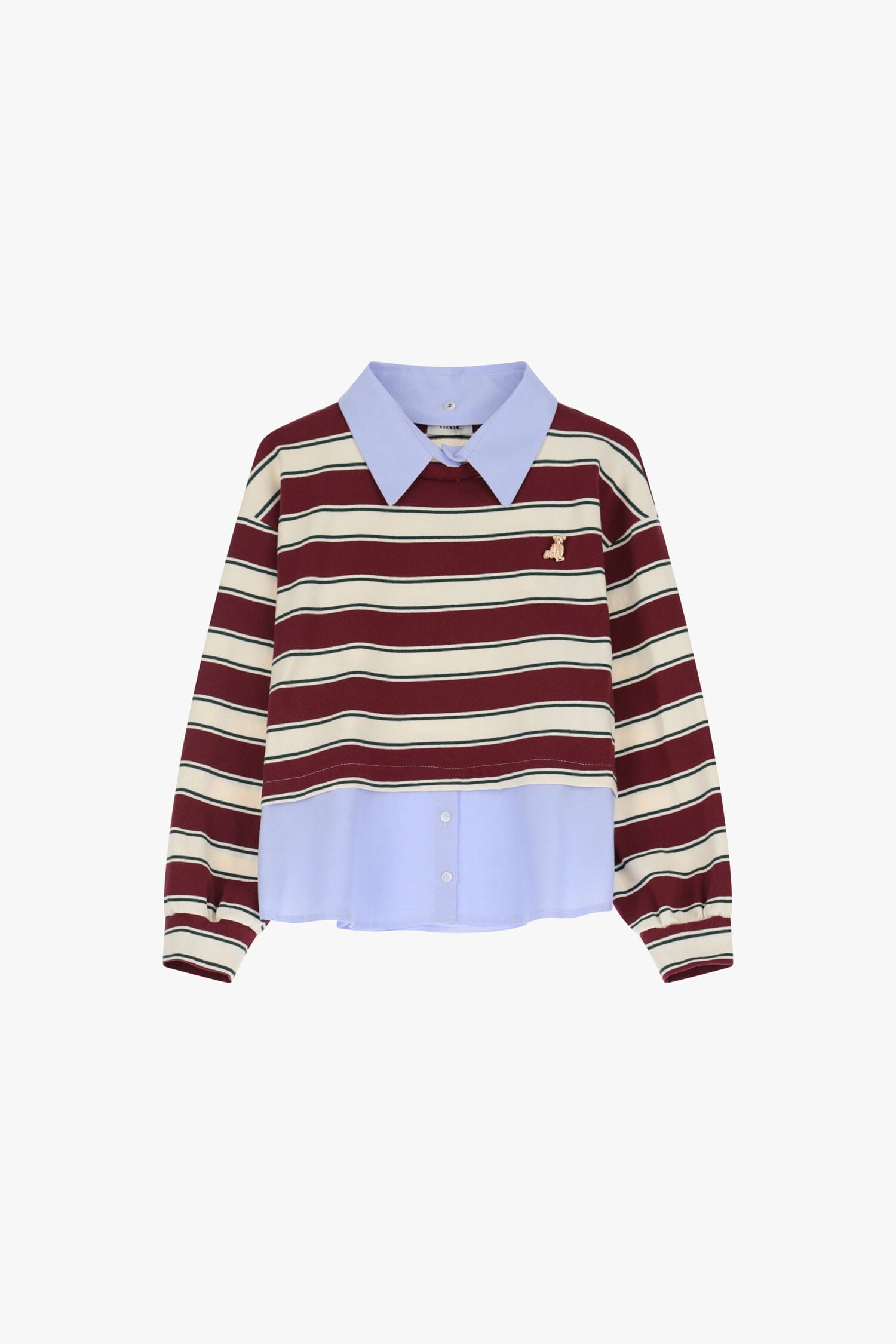 Striped Sweatshirt with Dixie Collar