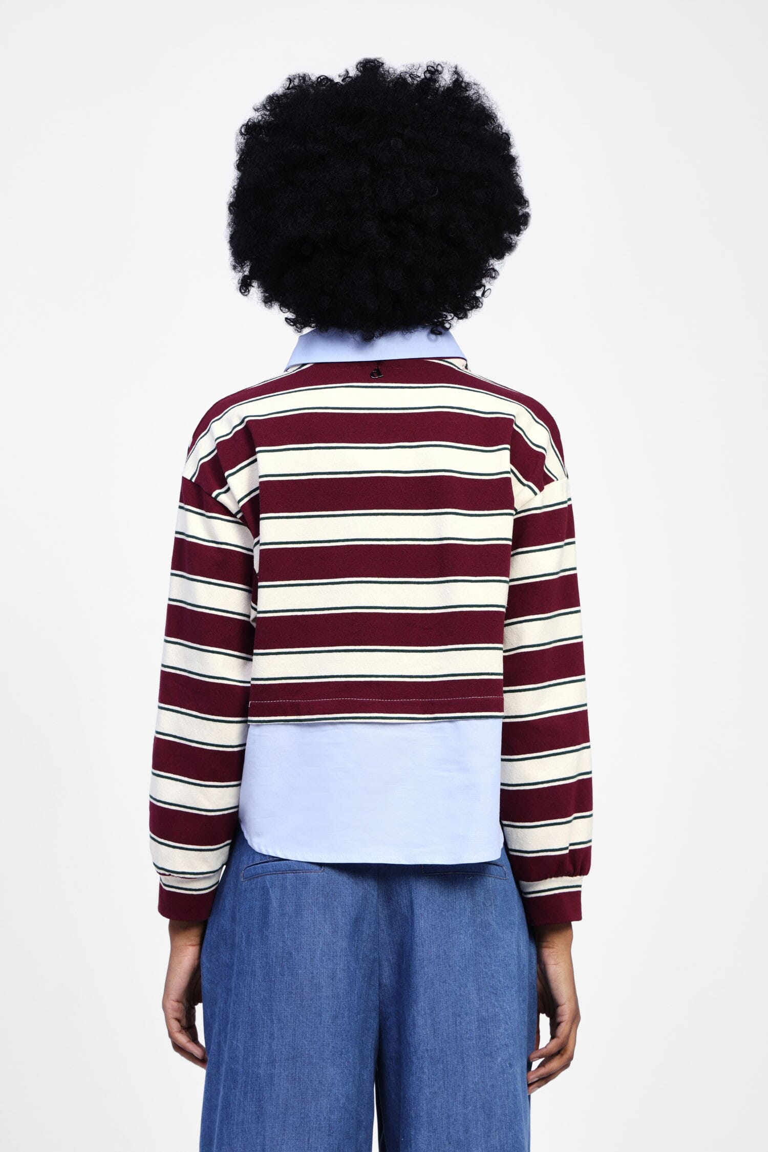 Striped Sweatshirt with Dixie Collar