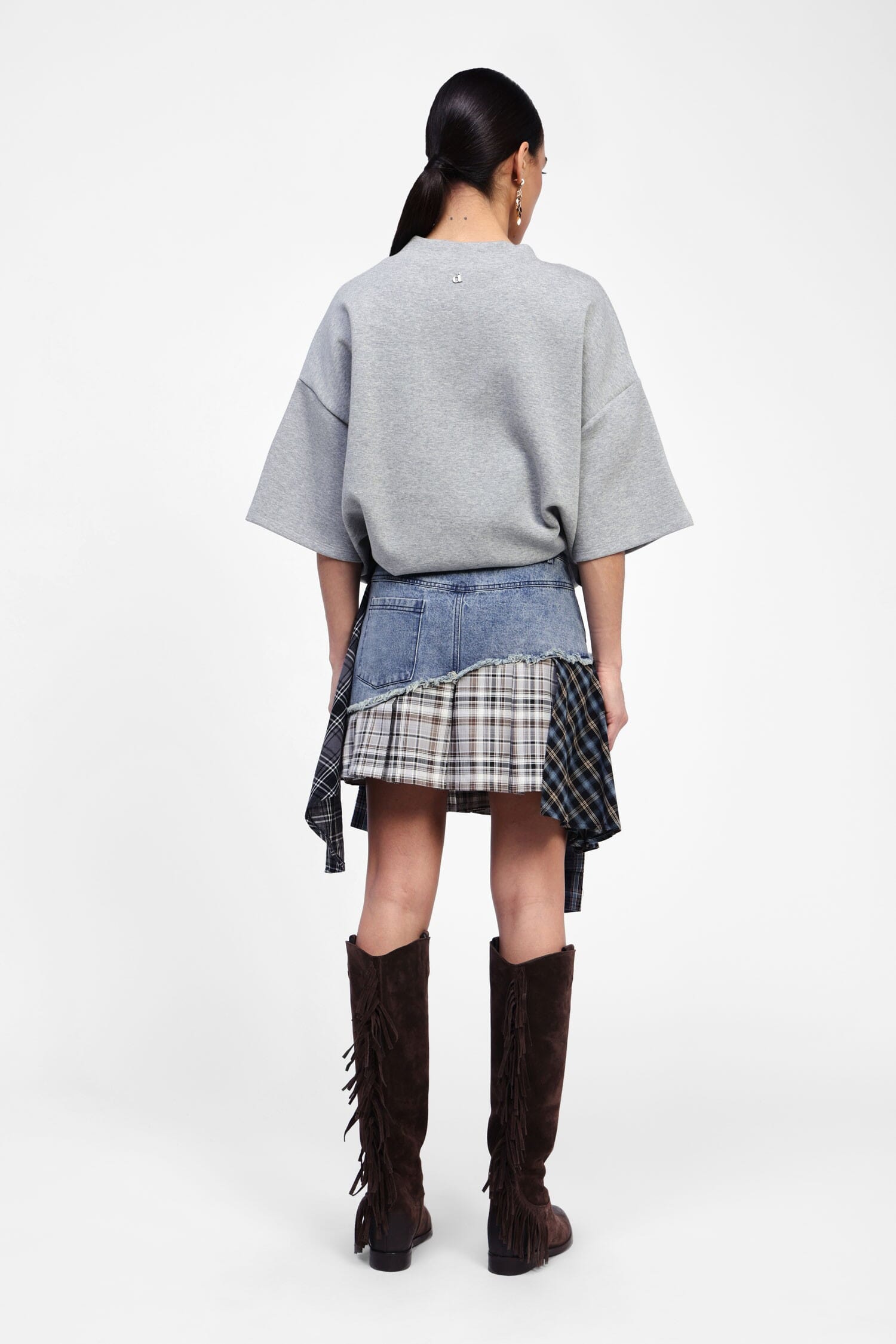 Gonna Corta Con Tessuto Patchwork Dixie