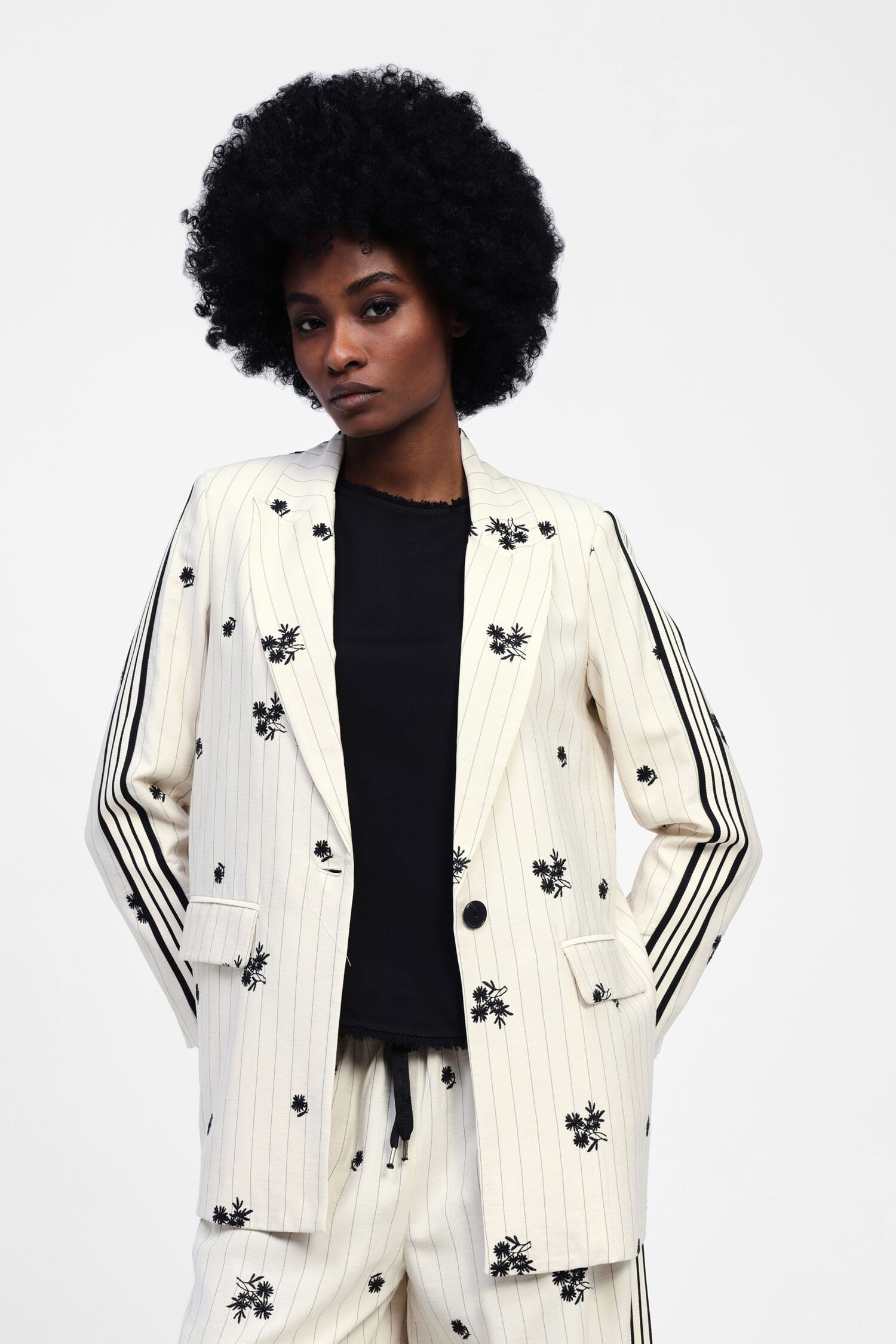 Blazer A Righe E Fiori Dixie