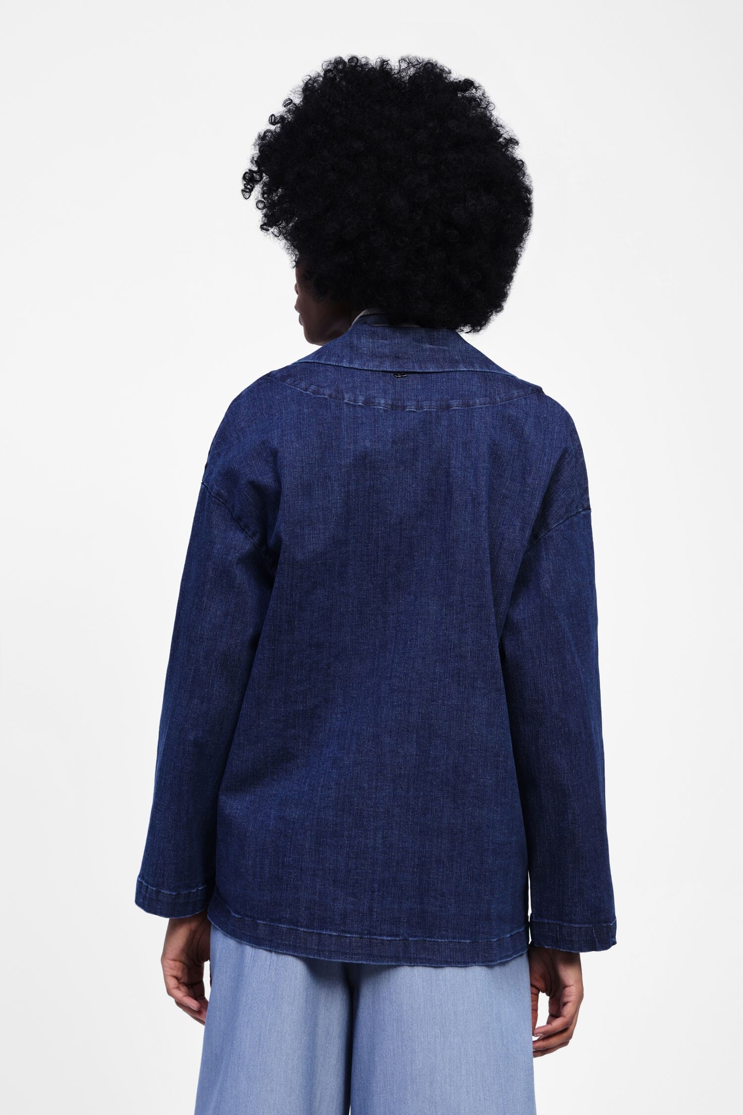 Blazer Doppio Petto Denim Con Tasca Decorata Dixie