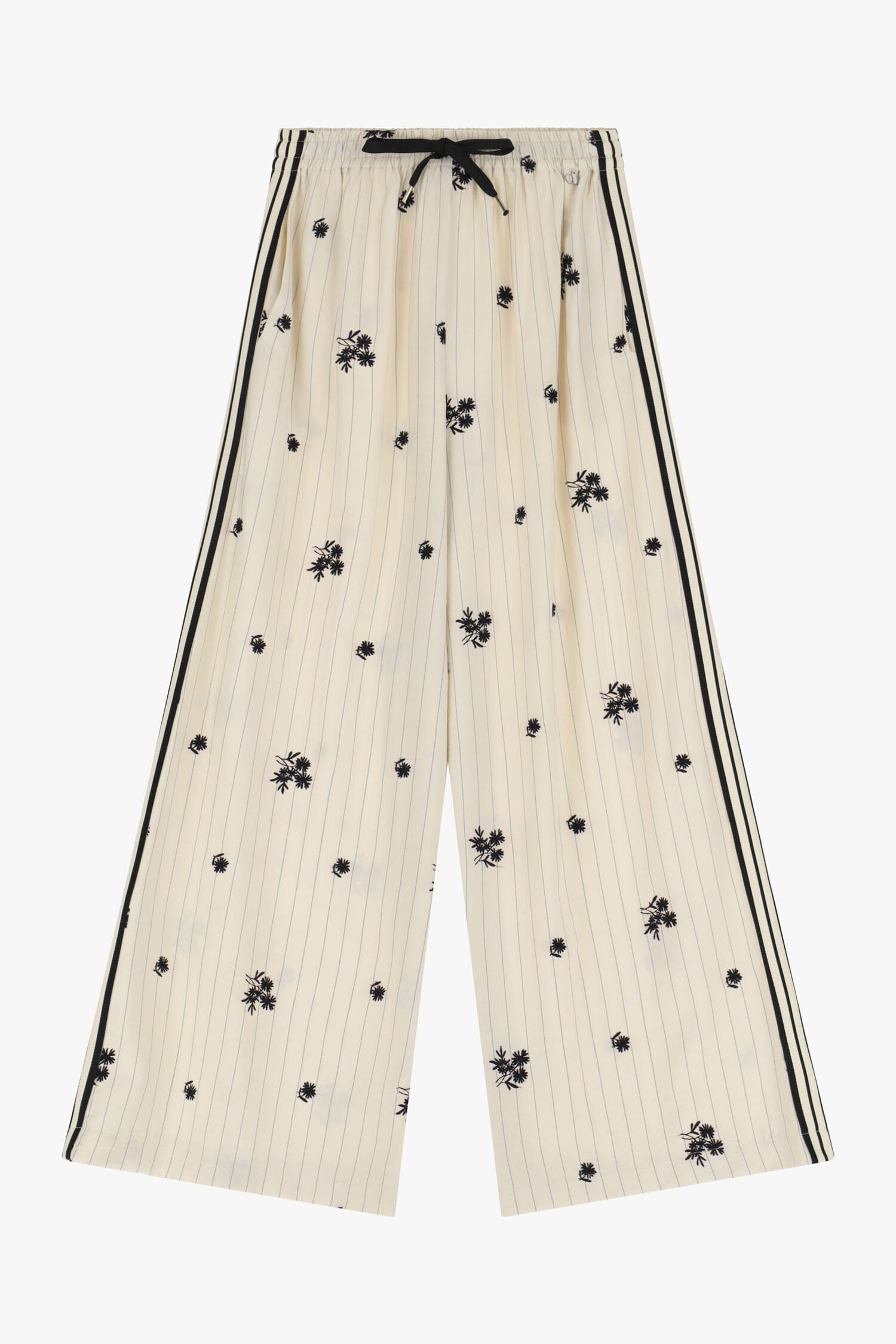 Pantalon ample avec rayures et motif floral Dixie
