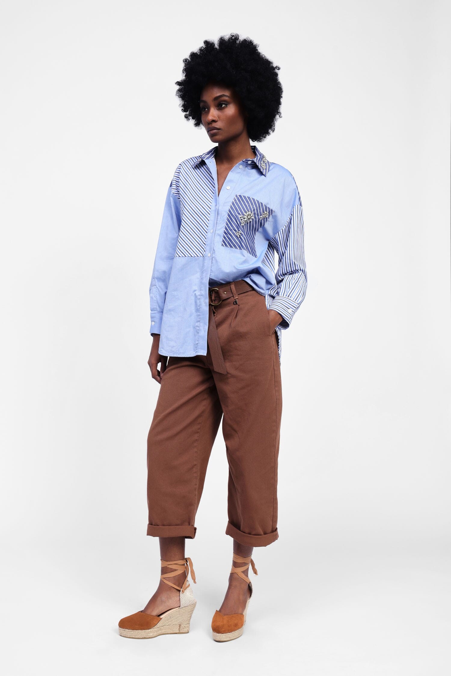 Pantaloni A Gamba Ampia Con Cintura Dixie