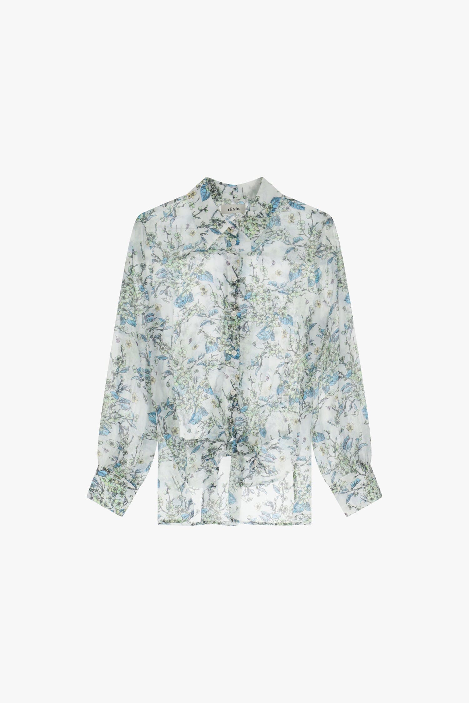 Transparent Shirt With Floral Motif Dixie