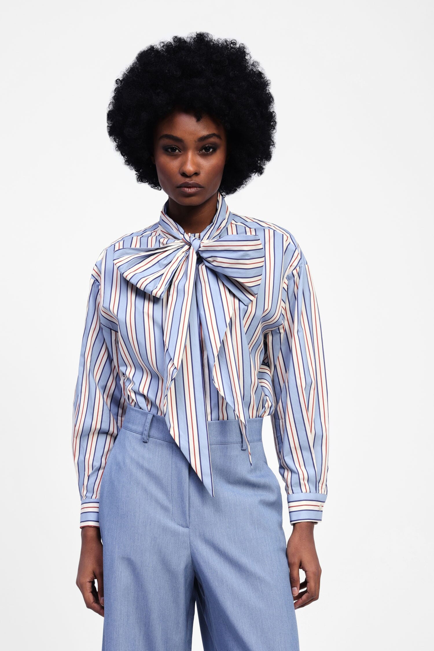 Camicia A Righe Con Fiocco Dixie