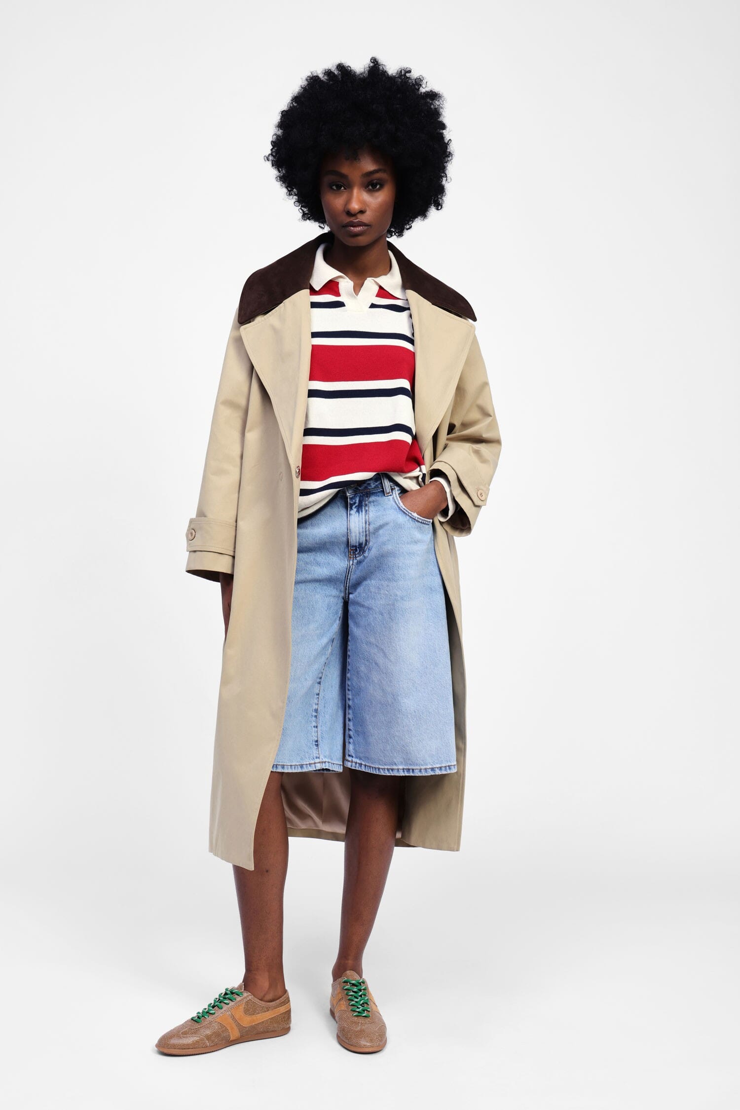 Trench Con Colletto A Contrasto Dixie