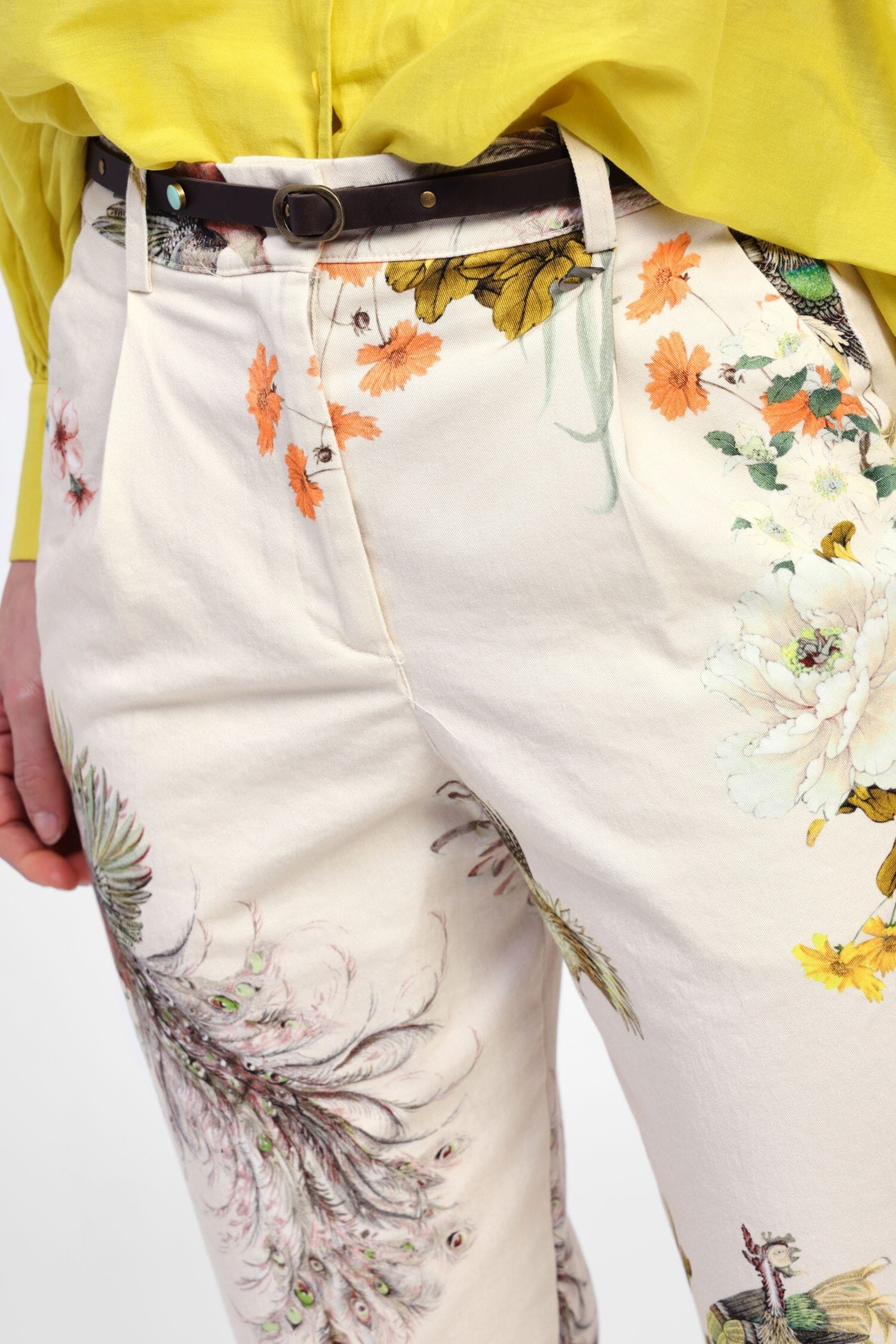 Pantaloni Chino Con Motivi Floreali Dixie