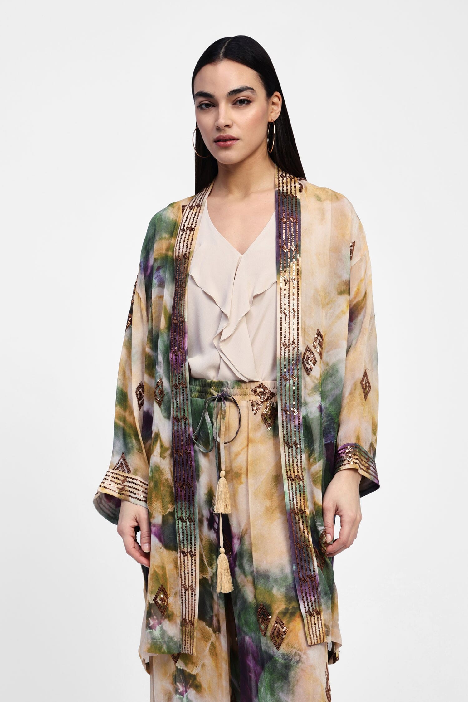 Spolverino Fantasia Con Dettagli Ricamati Dixie