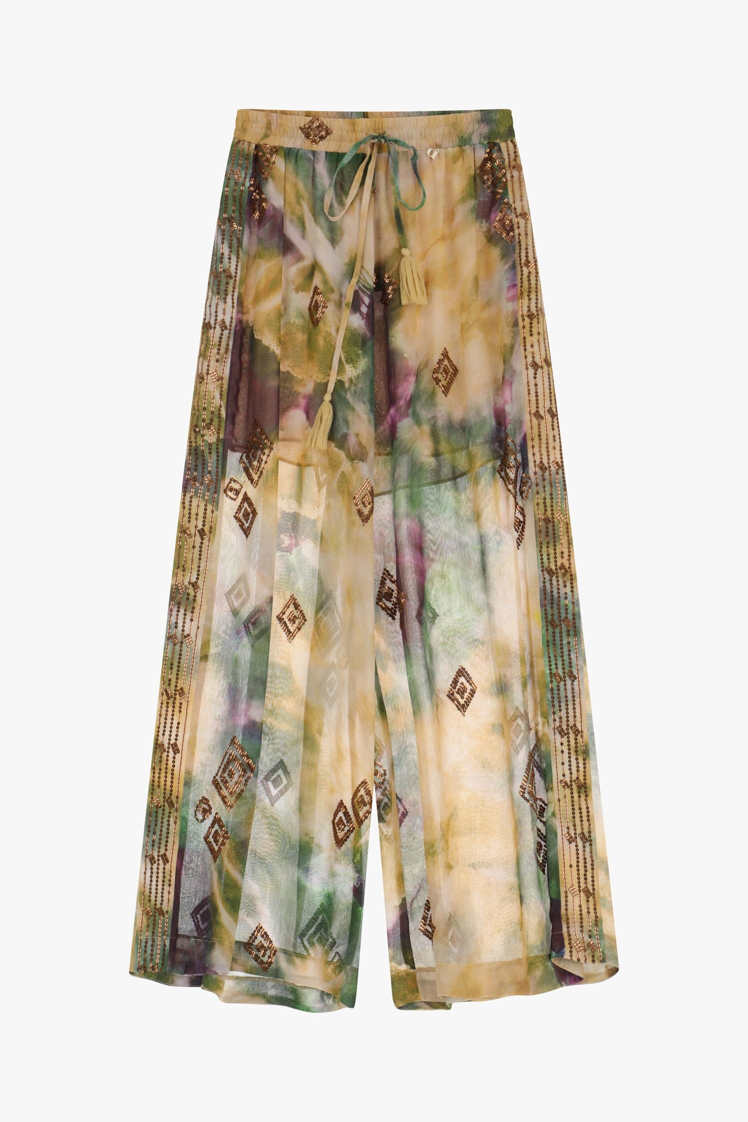 Pantaloni Palazzo Fantasia Vita Media Dixie