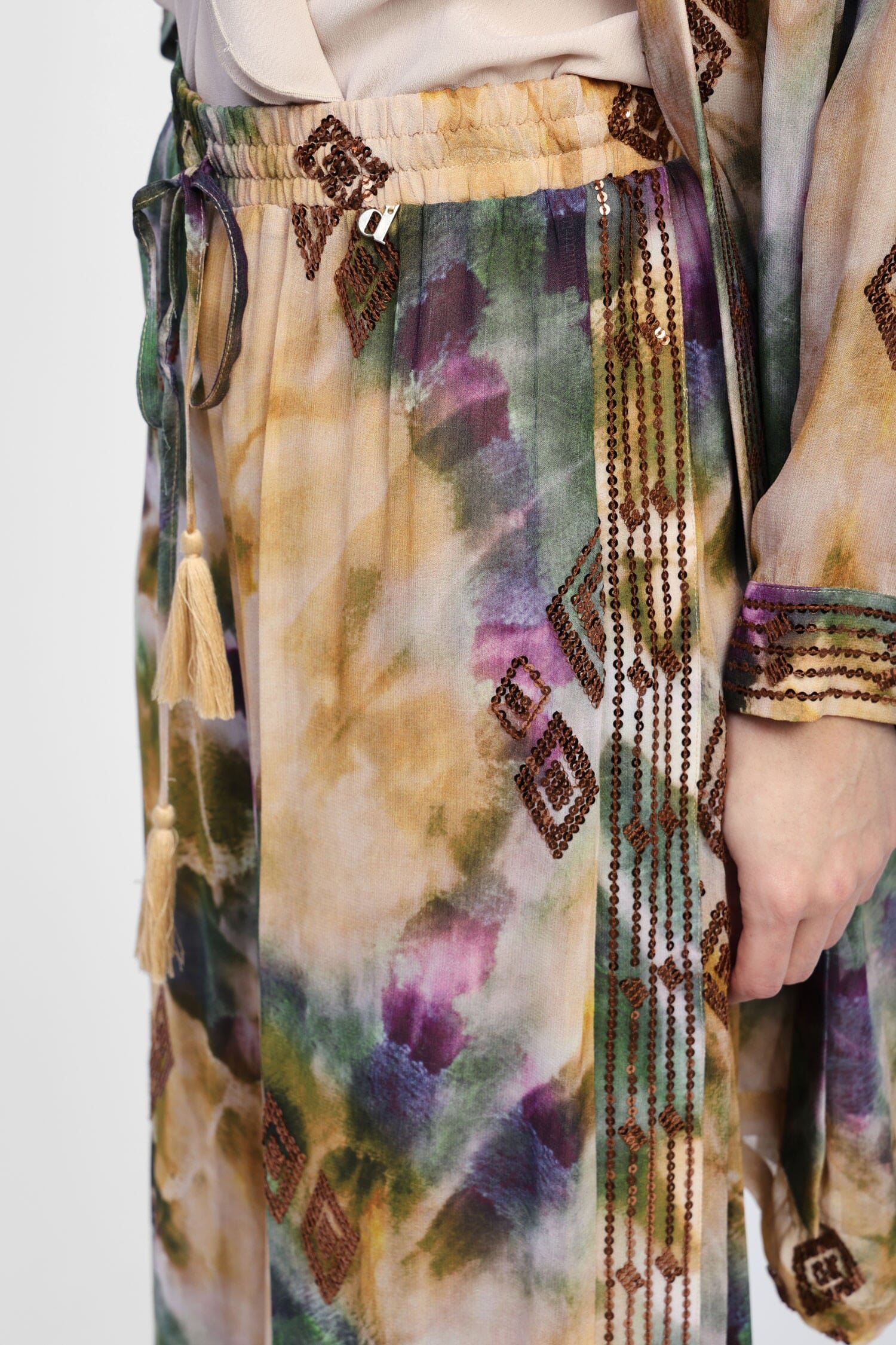 Pantaloni Palazzo Fantasia Vita Media Dixie