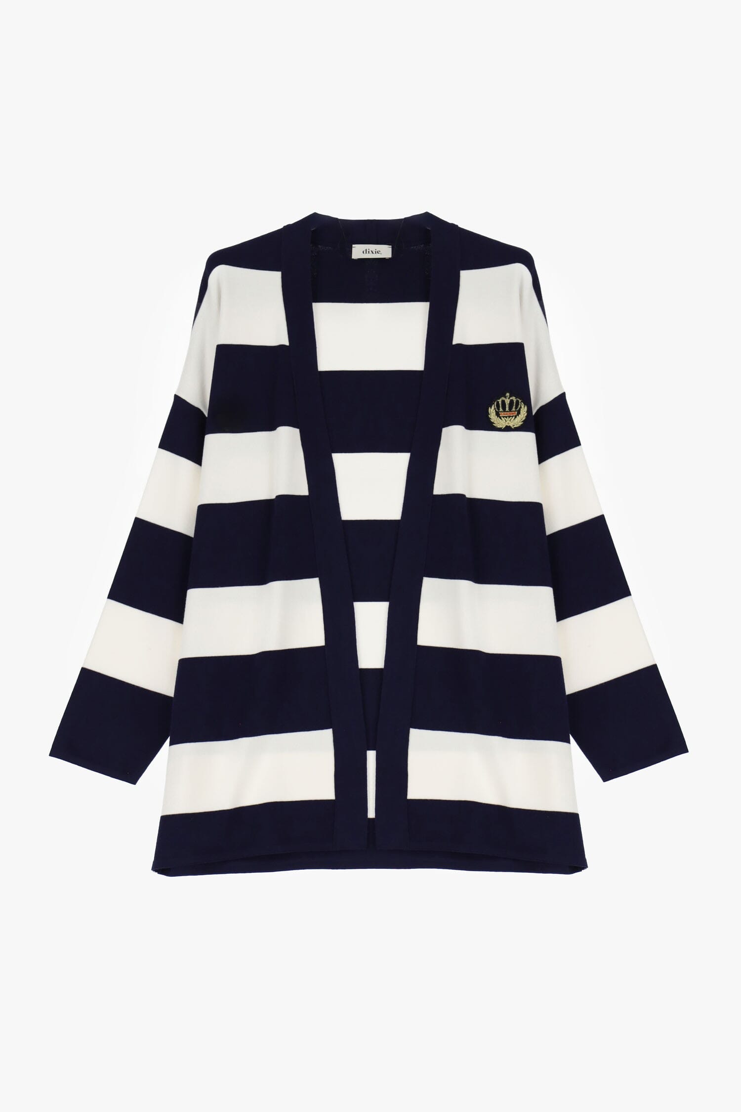Open Striped Cardigan with Dixie Patch
