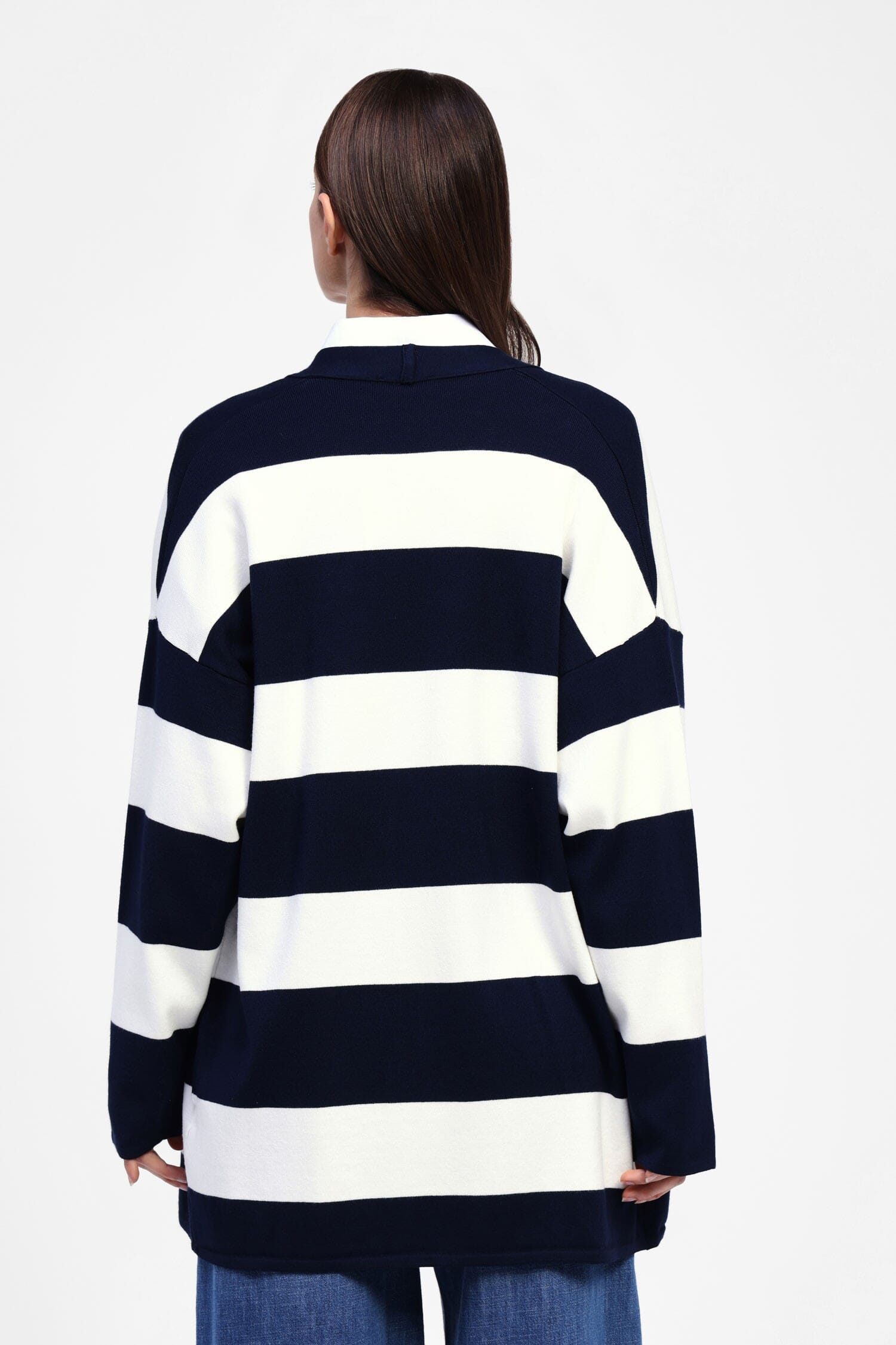 Open Striped Cardigan with Dixie Patch