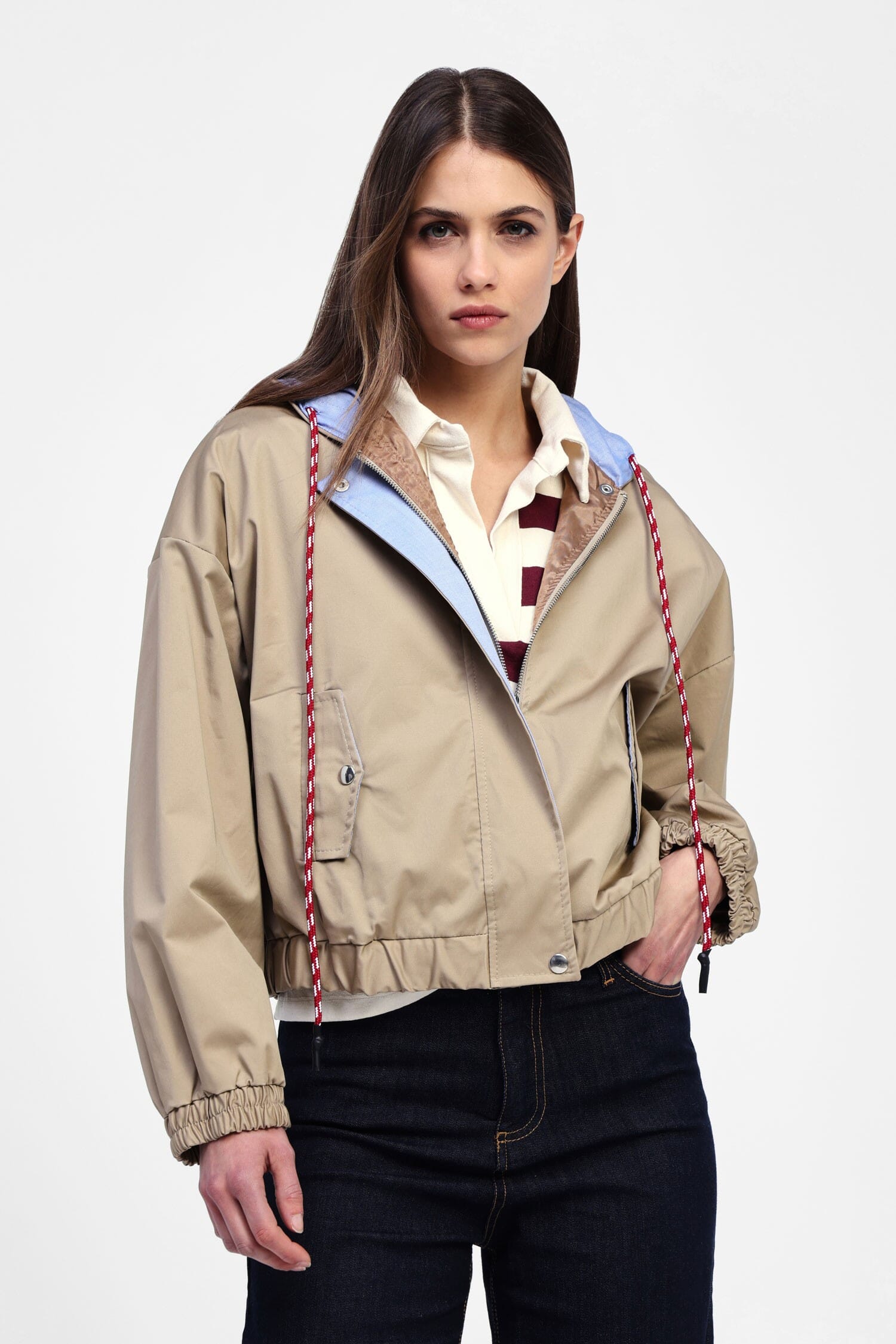 Dixie Adjustable Hooded Short Jacket