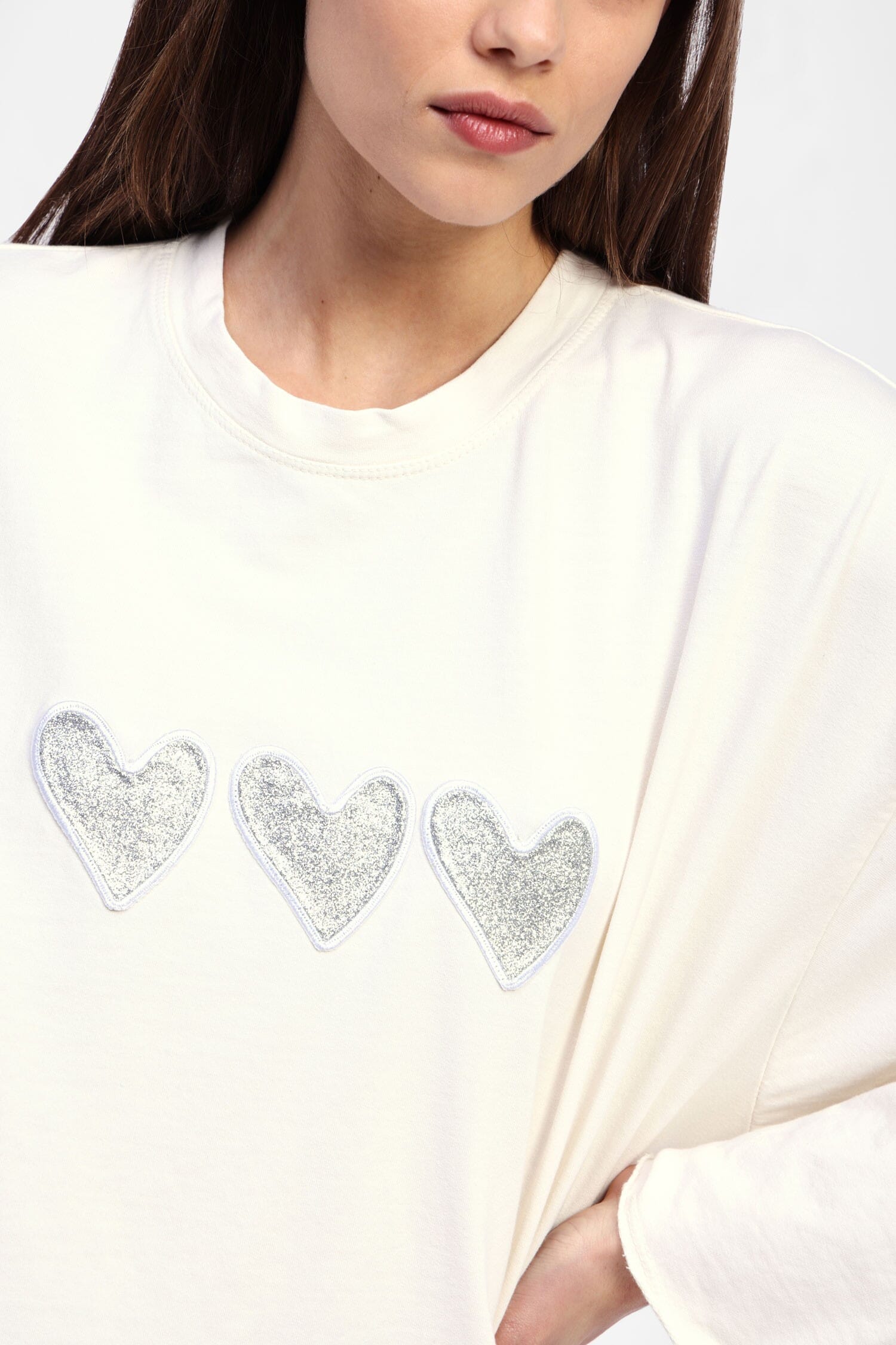 Sweatshirt With Dixie Decorative Hearts