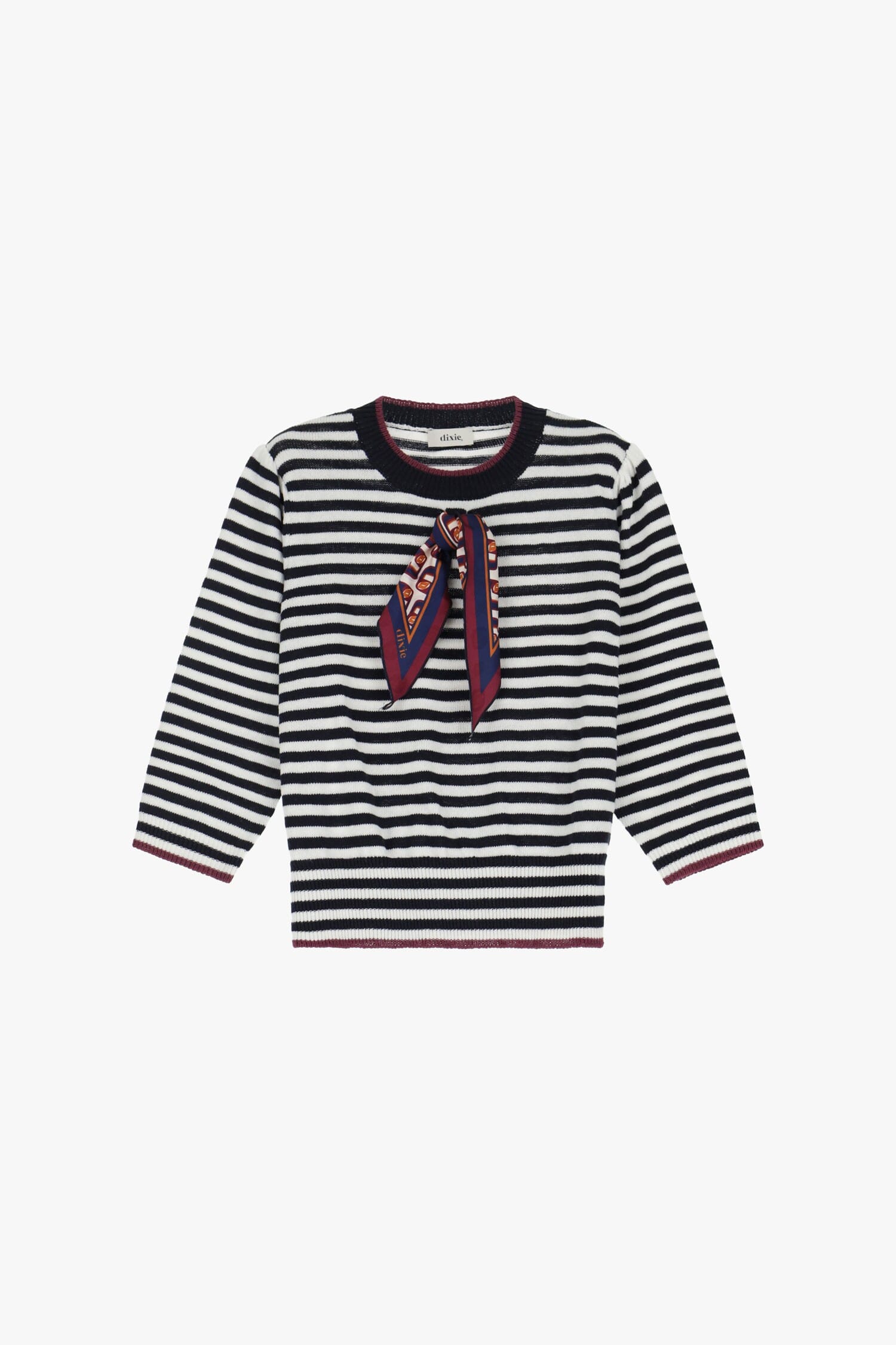Dixie Striped Sweater With Scarf