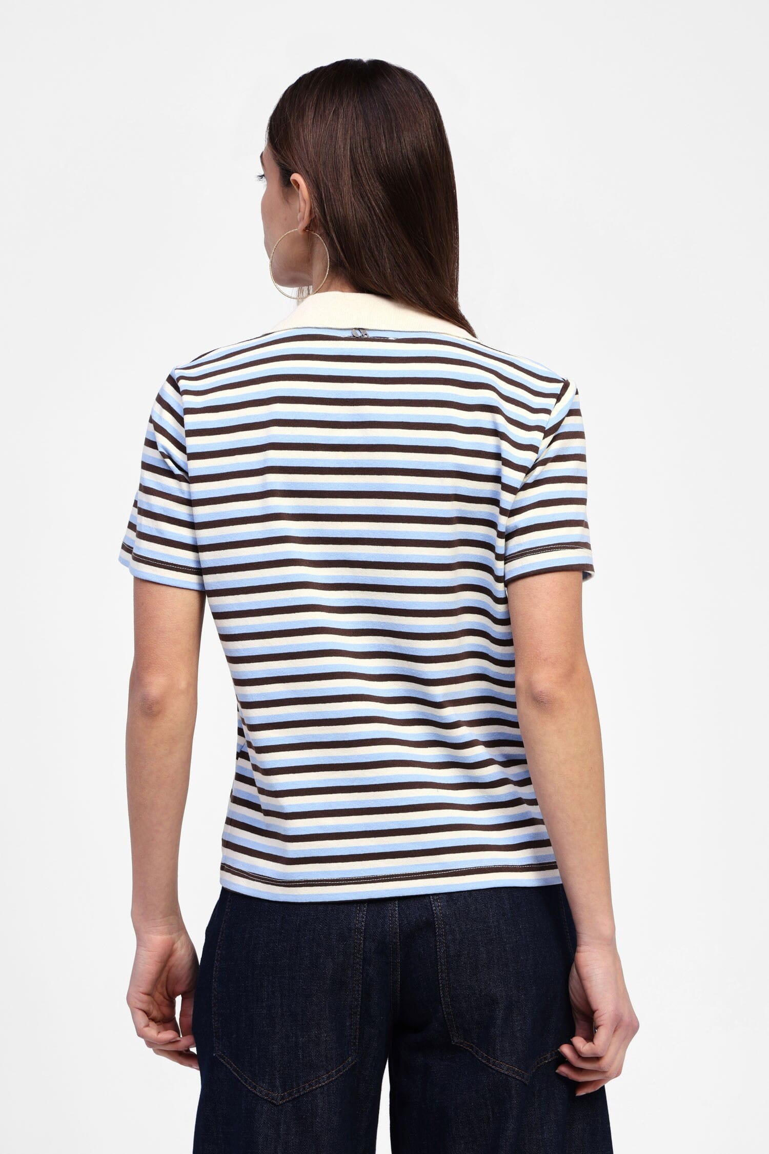Maglietta Righe Con Colletto V Dixie