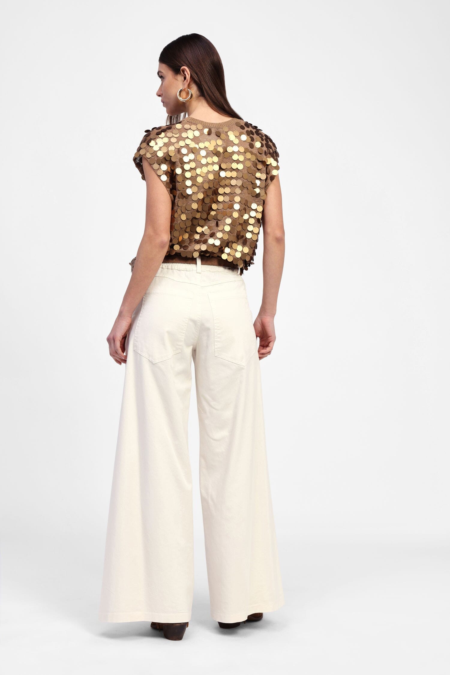 Dixie Wide Leg Trousers With Adjustable Belt (Pantalon à jambes larges avec ceinture réglable)