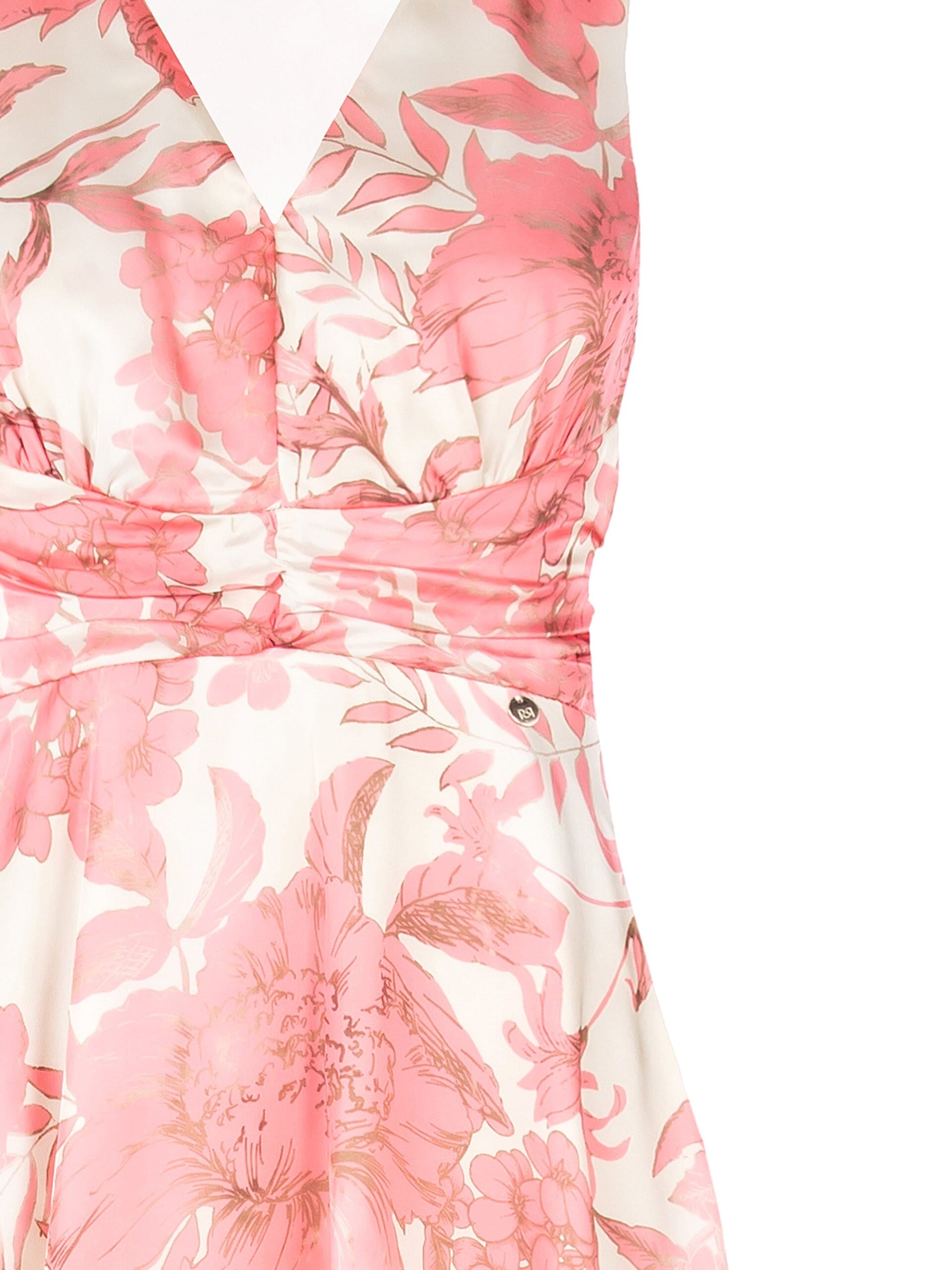 Abito Corto A Ruota In Raso Con Scollo A V Rinascimento