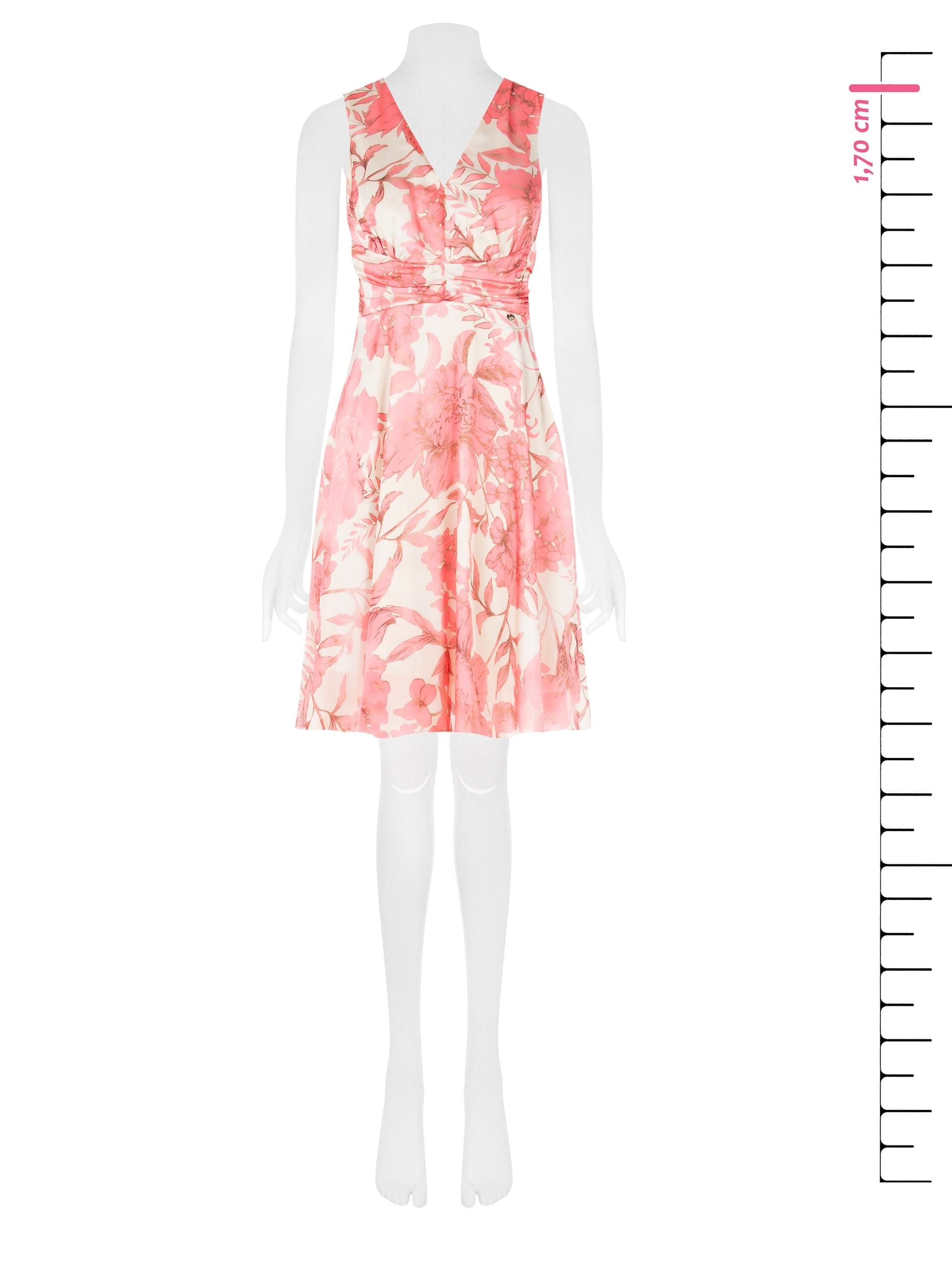 Abito Corto A Ruota In Raso Con Scollo A V Rinascimento