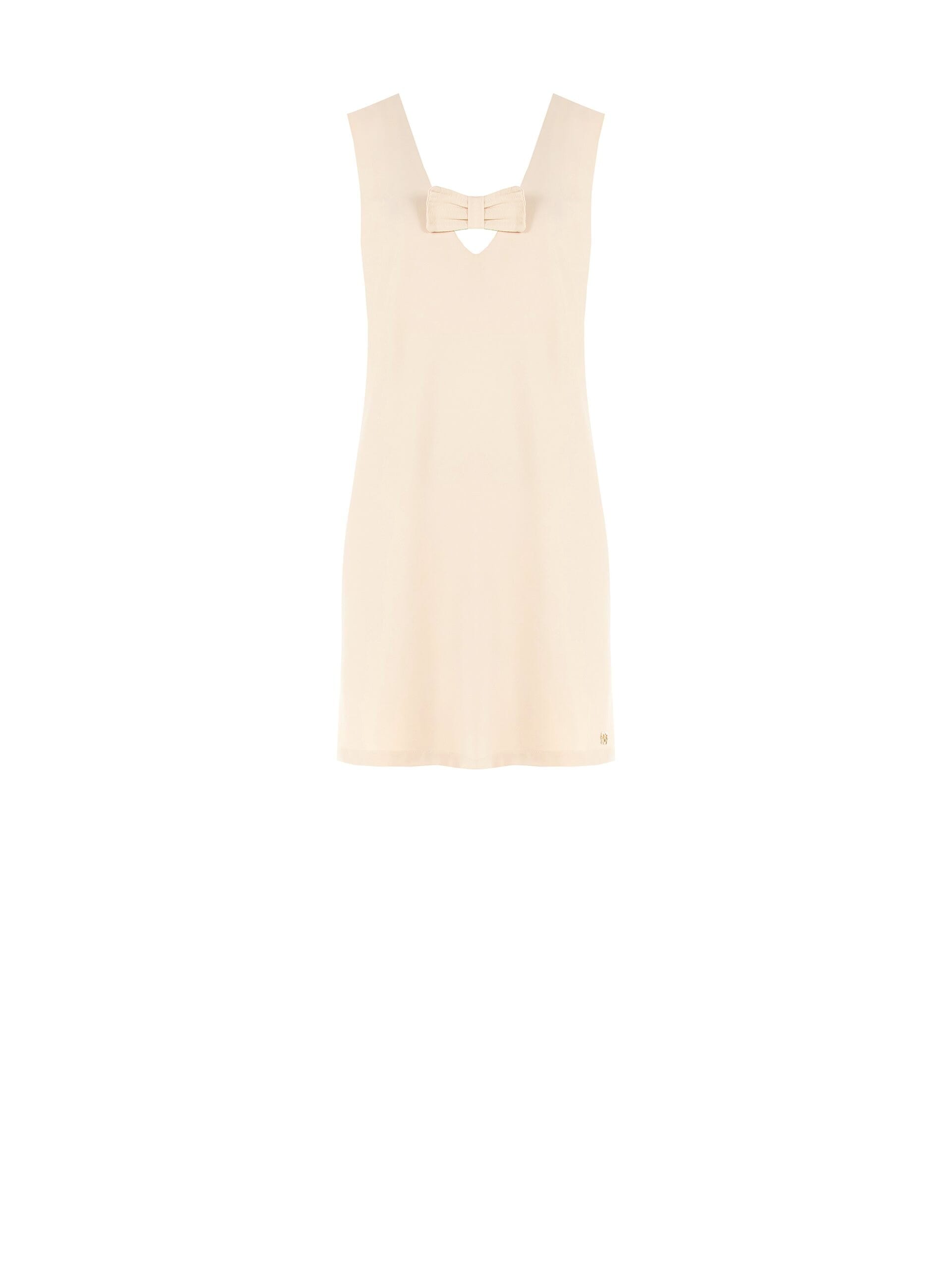 Abito Corto A Trapezio In Tessuto Fluido Con Doppio Scollo A V E Fiocco Rinascimento