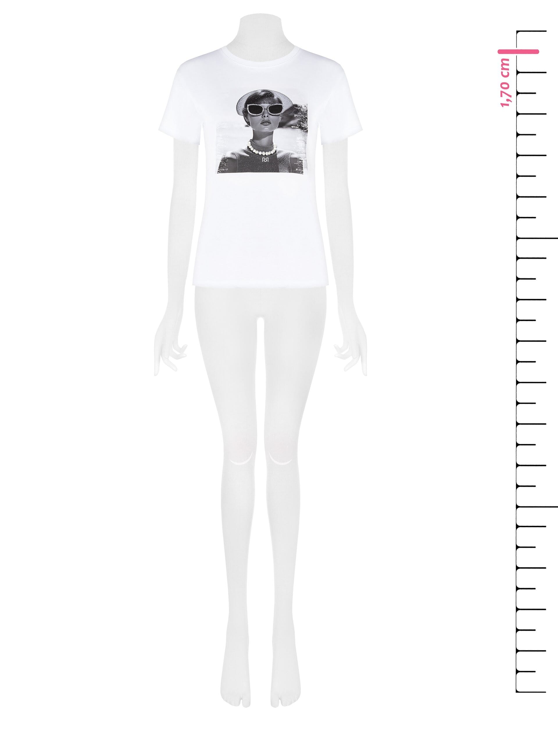 Women's Regular Cotton T-Shirt with Rinascimento Bead Collier Print