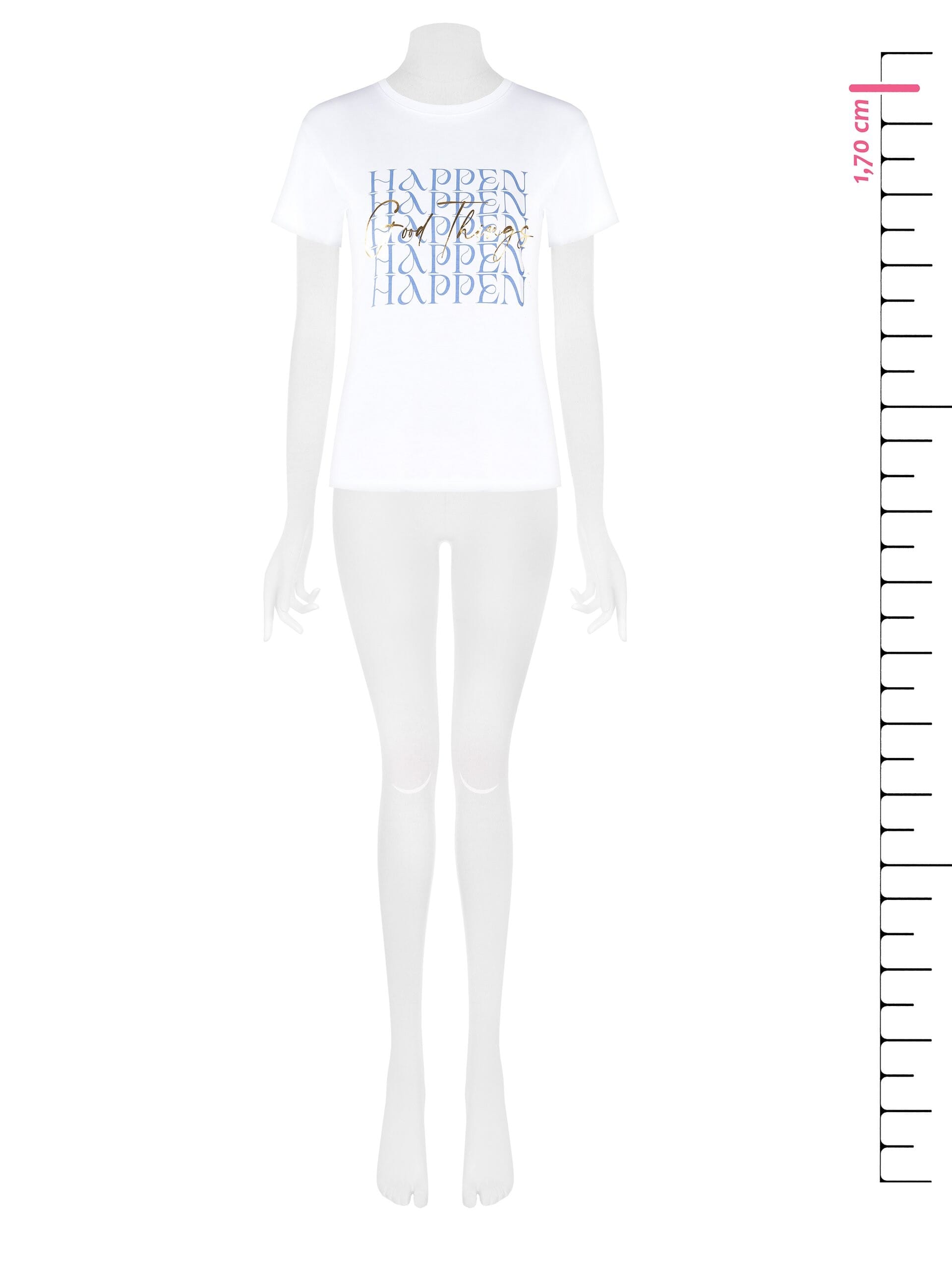 T-Shirt régulier en coton avec slogan laminé or Rinascimento